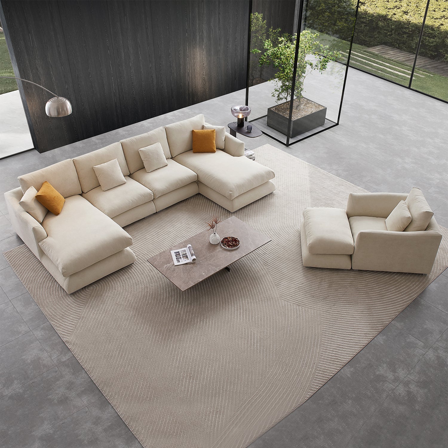 Feathers U Sectional Room Set - Mario Capasa