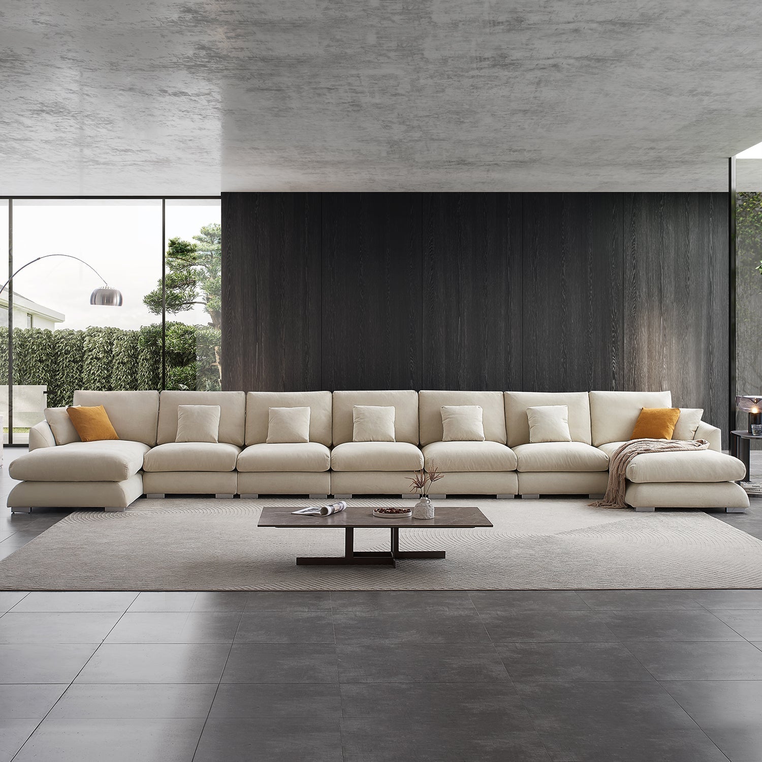 Feathers U Sectional 230 inch Beige
