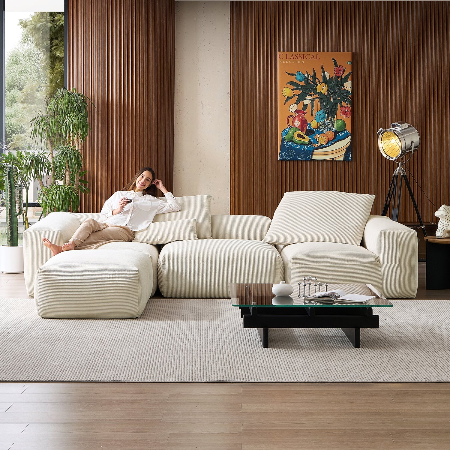 Modular Sofa - Mellow Extra Deep Sectional with Ottoman - MC - Mario Capasa