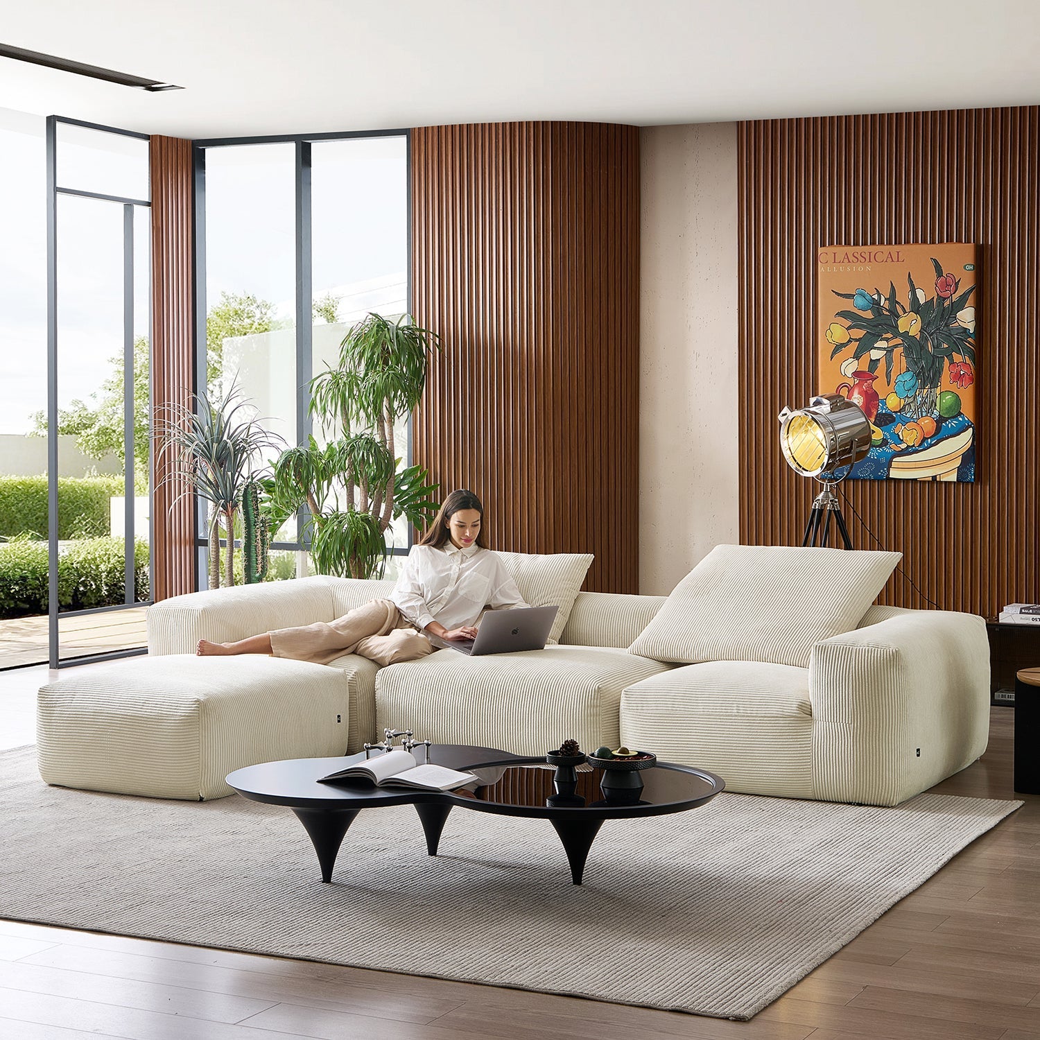 Modular Sofa - Mellow Extra Deep Sectional with Ottoman - MC - Mario Capasa