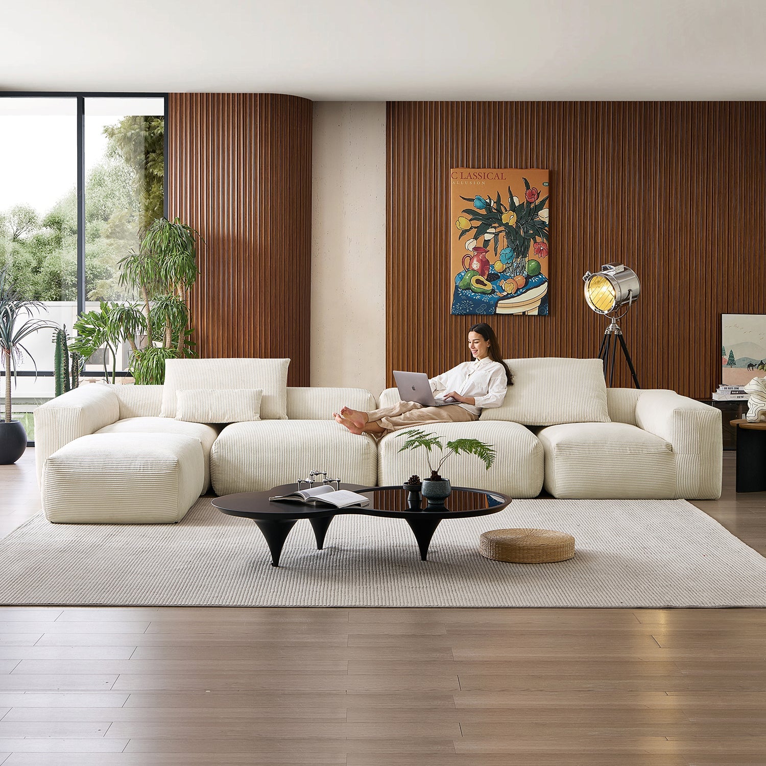 Modular Sofa - Mellow Extra Deep Sectional with Ottoman - MC - Mario Capasa