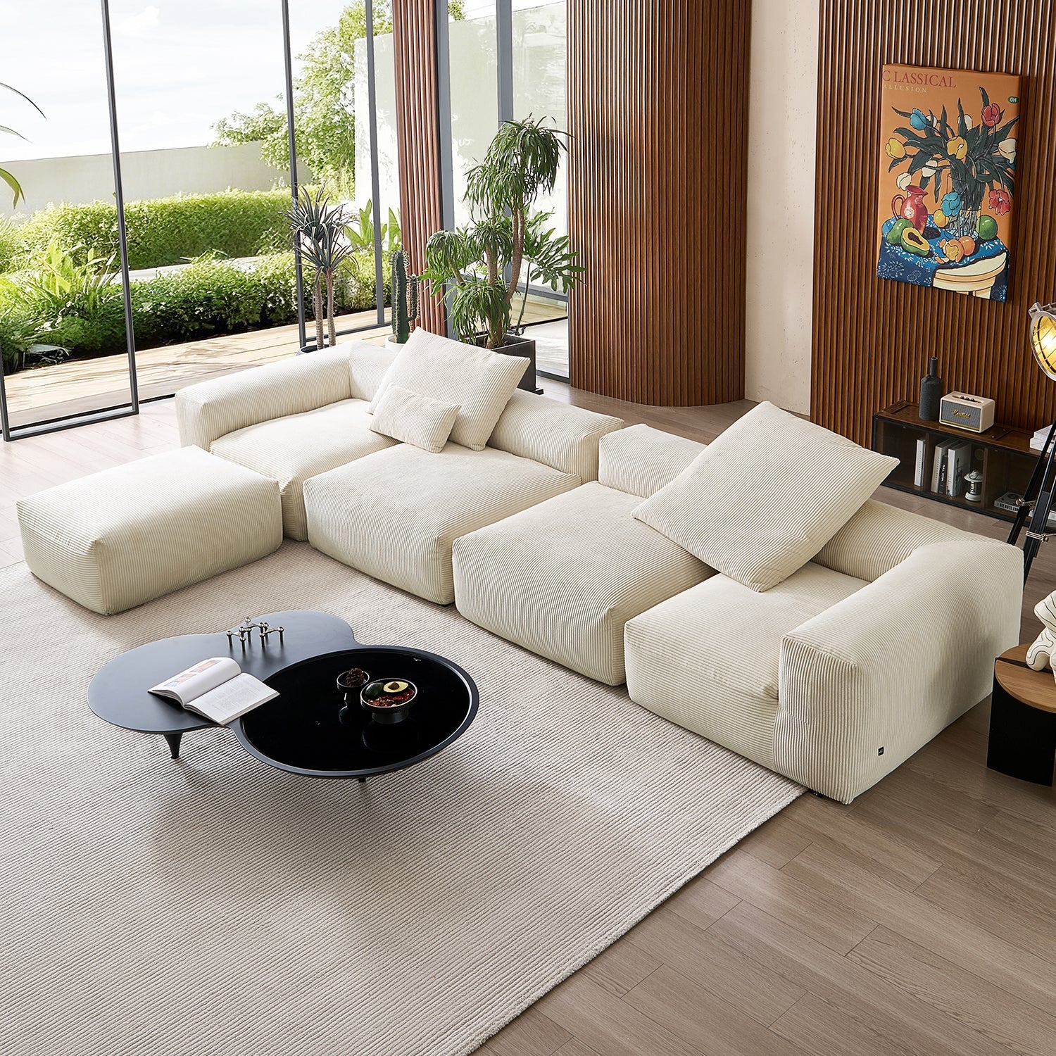 Modular Sofa - Mellow Extra Deep Sectional with Ottoman - MC - Mario Capasa