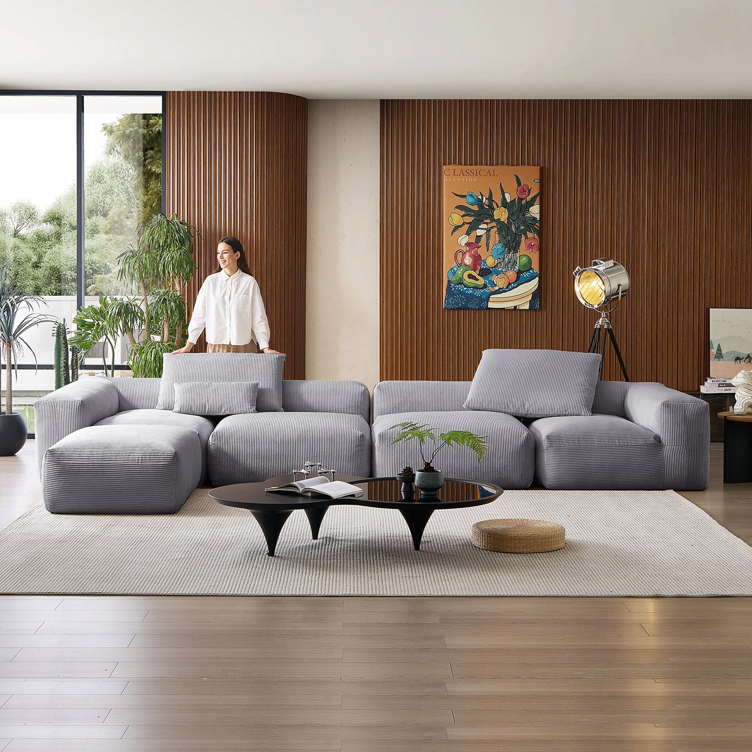 Modular Sofa - Mellow Extra Deep Sectional with Ottoman - MC - Mario Capasa
