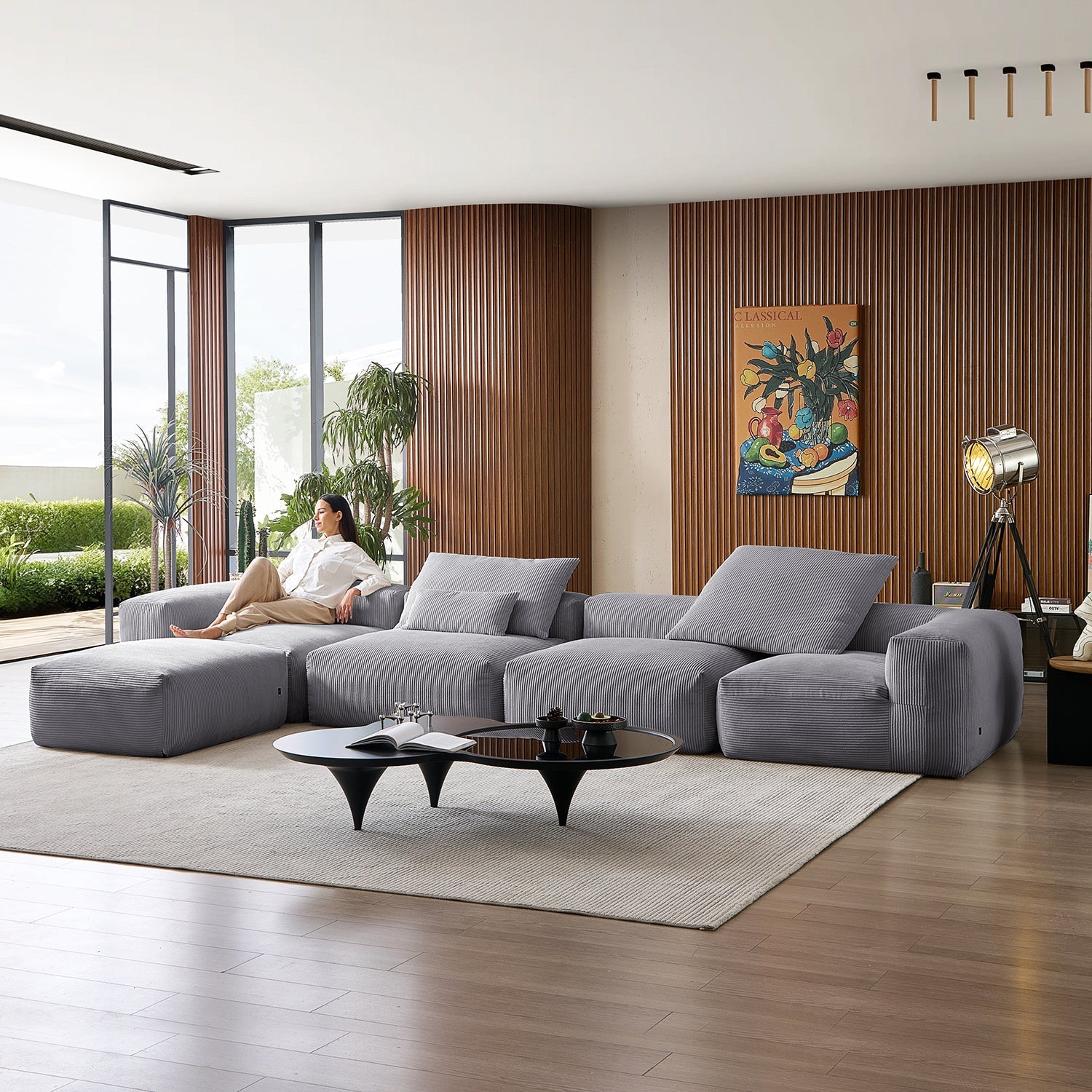 Modular Sofa - Mellow Extra Deep Sectional with Ottoman - MC - Mario Capasa