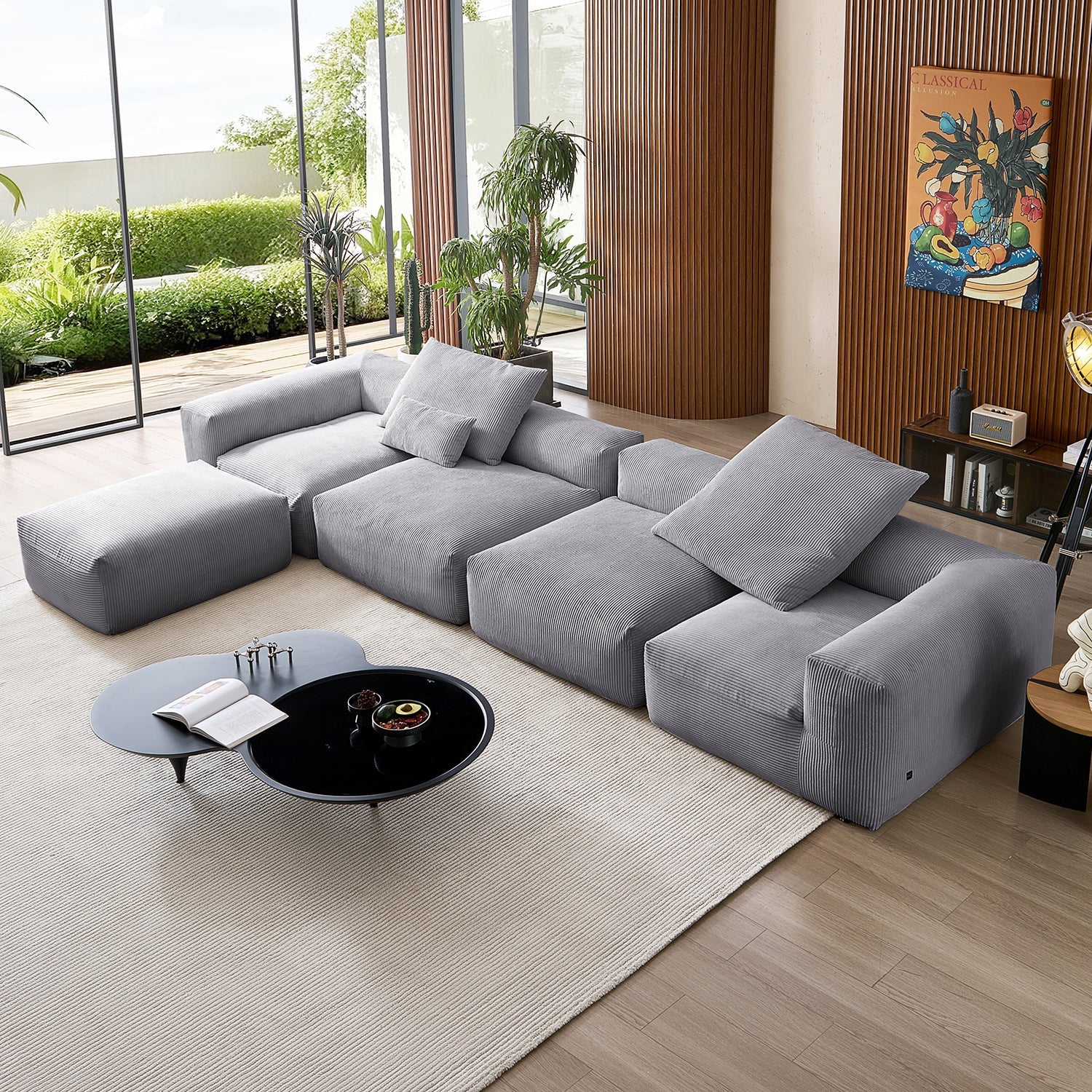 Modular Sofa - Mellow Extra Deep Sectional with Ottoman - MC - Mario Capasa