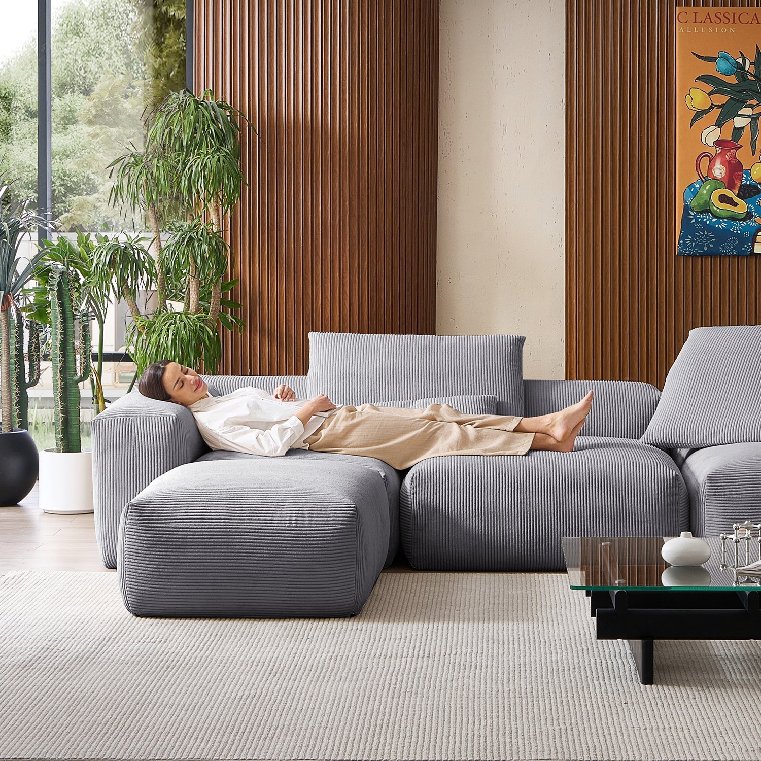 Modular Sofa - Mellow Extra Deep Sectional with Ottoman - MC - Mario Capasa