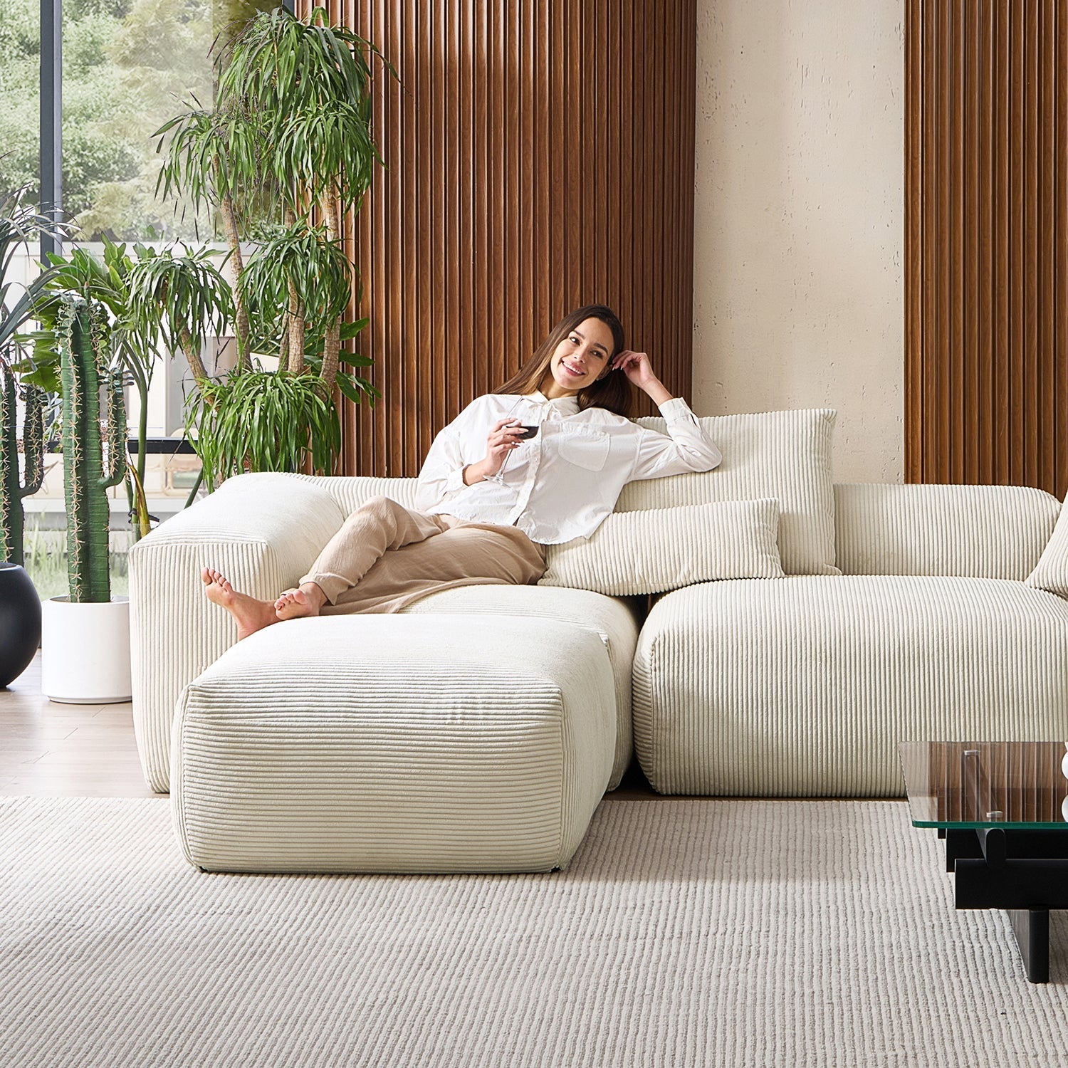 Modular Sofa - Mellow Extra Deep Sectional with Ottoman - MC - Mario Capasa