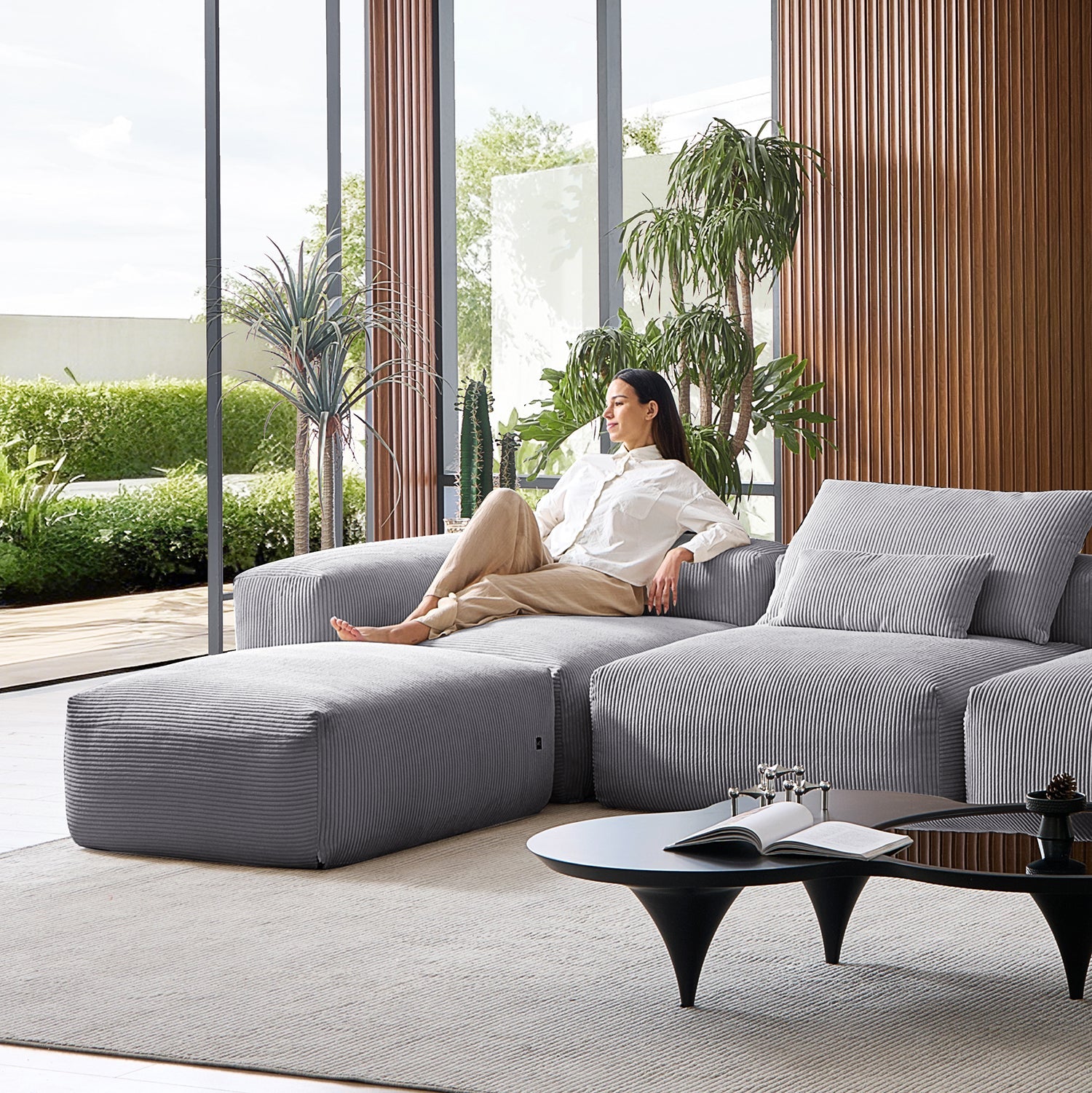 Modular Sofa - Mellow Extra Deep Sectional with Ottoman - MC - Mario Capasa
