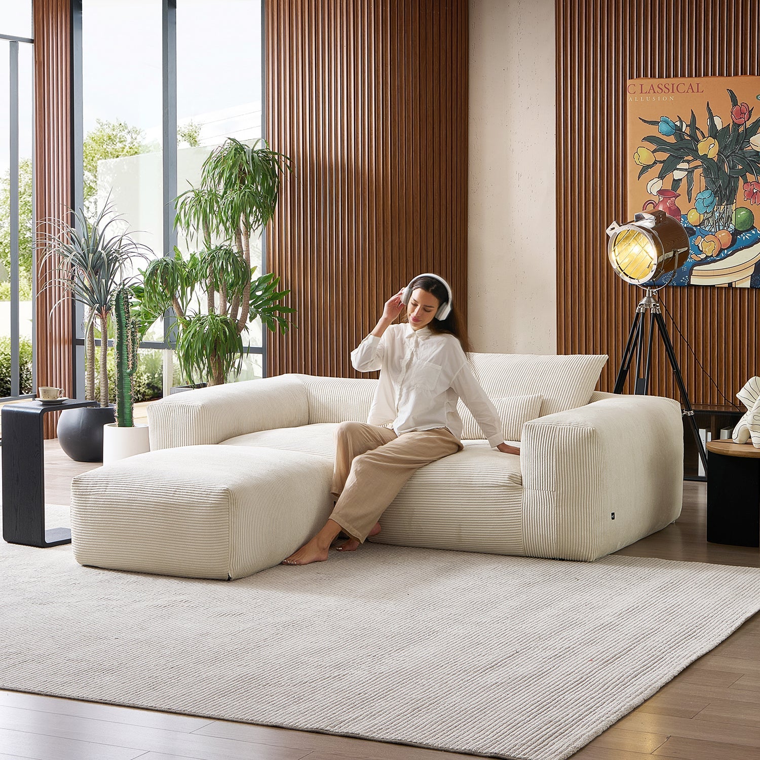 Modular Sofa - Mellow Extra Deep Sectional with Ottoman - MC - Mario Capasa