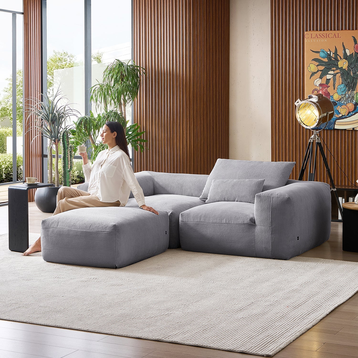 Modular Sofa - Mellow Extra Deep Sectional with Ottoman - MC - Mario Capasa
