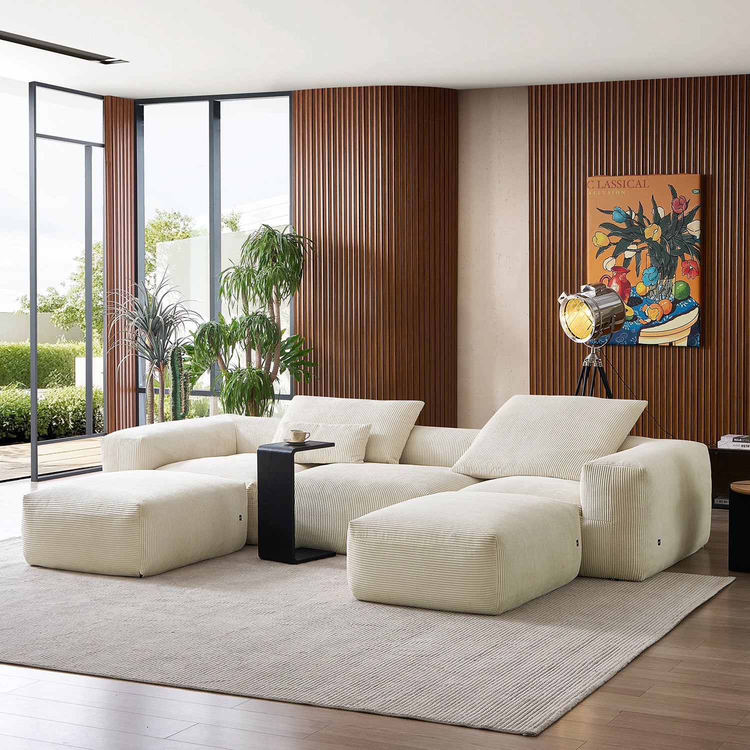 Mellow Extra Deep U Sectional with Ottoman