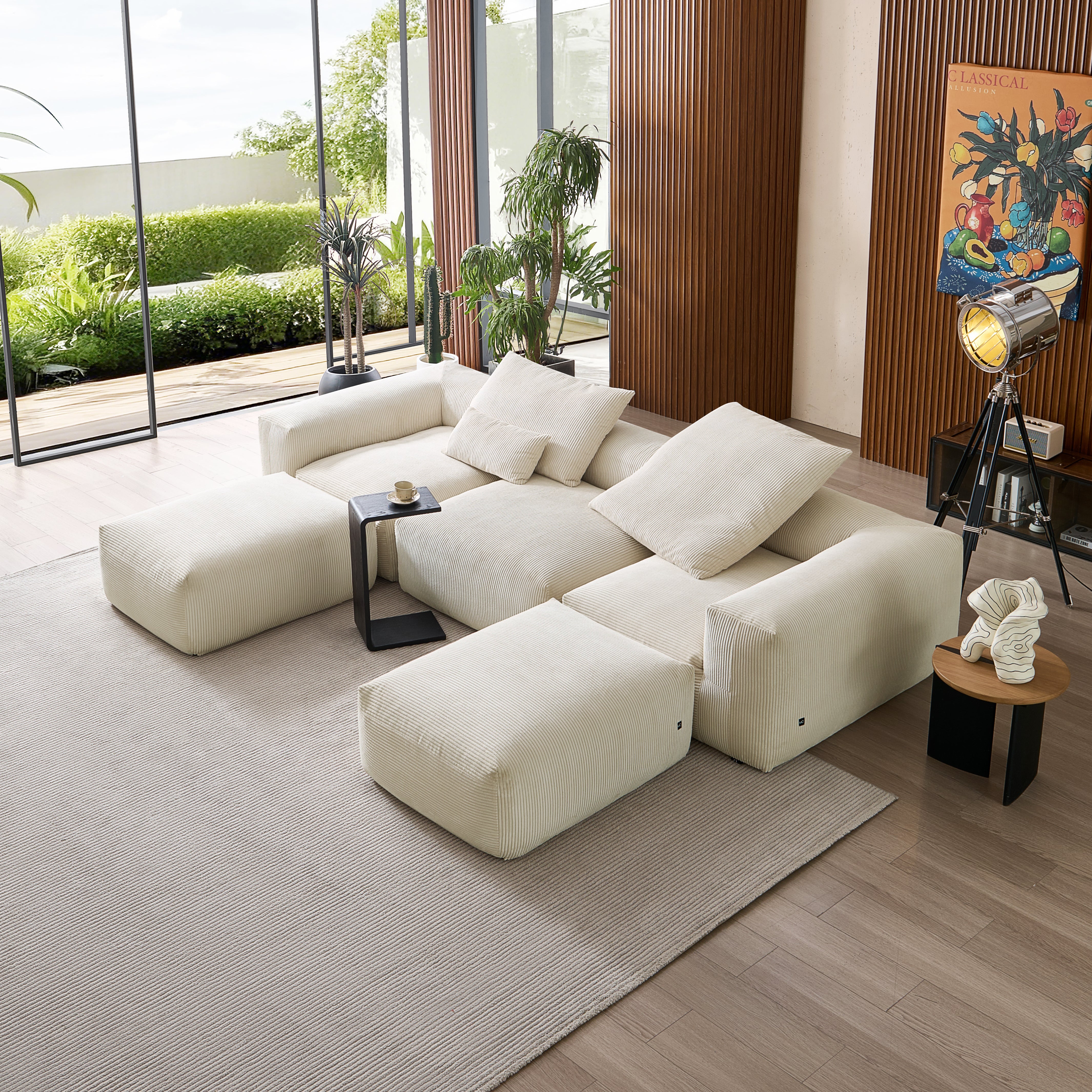 Mellow Extra Deep U Sectional with Ottoman