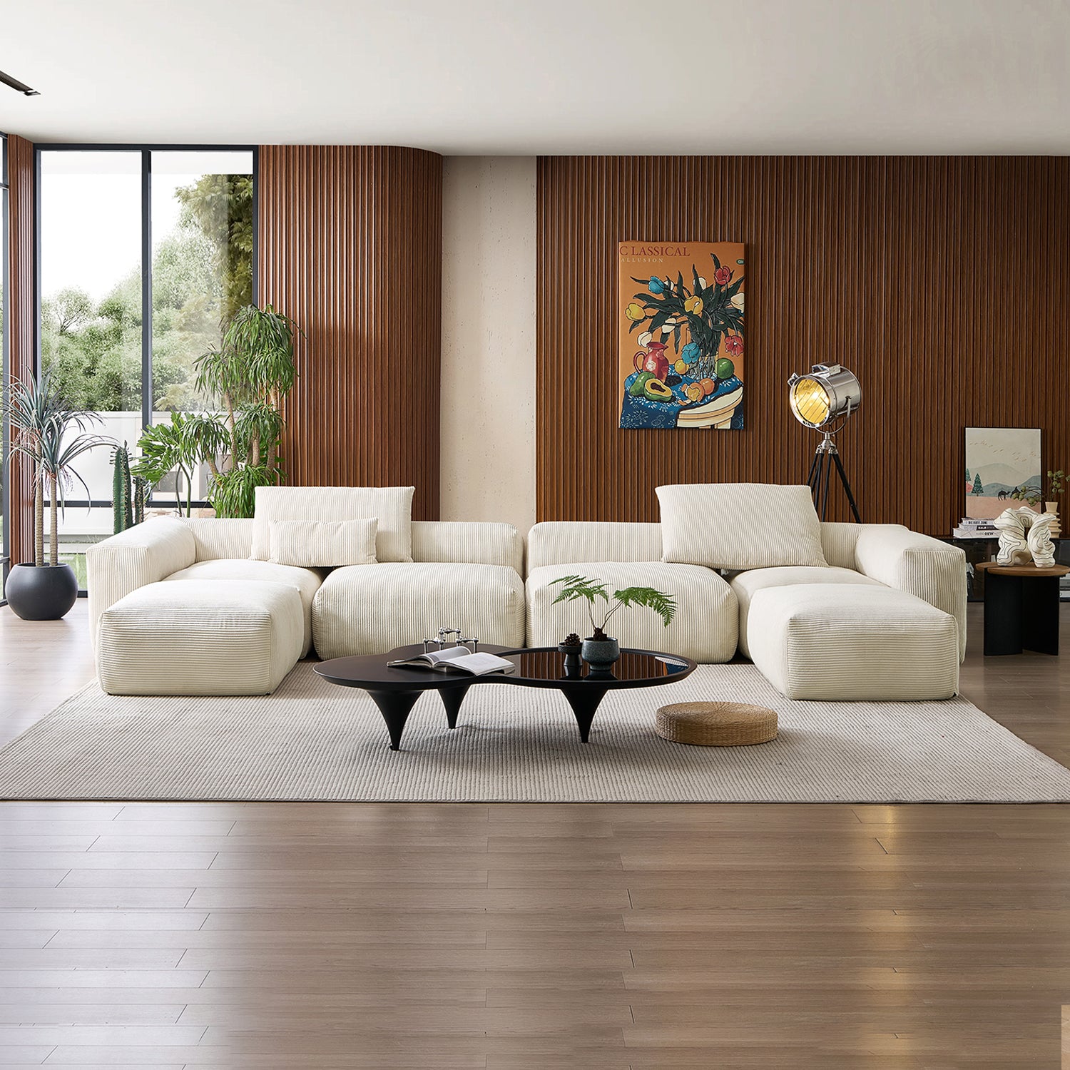 Mellow Extra Deep U Sectional with Ottoman
