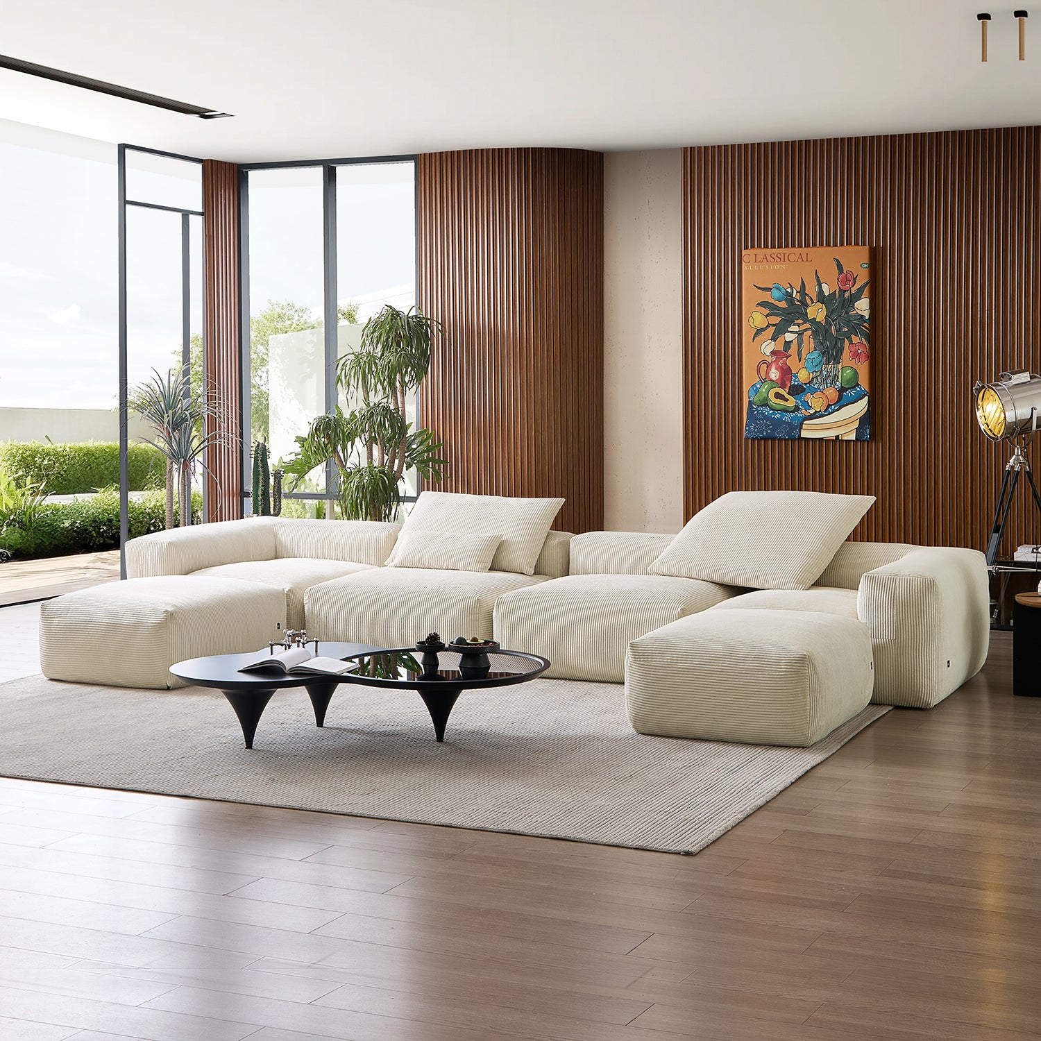 Mellow Extra Deep U Sectional with Ottoman