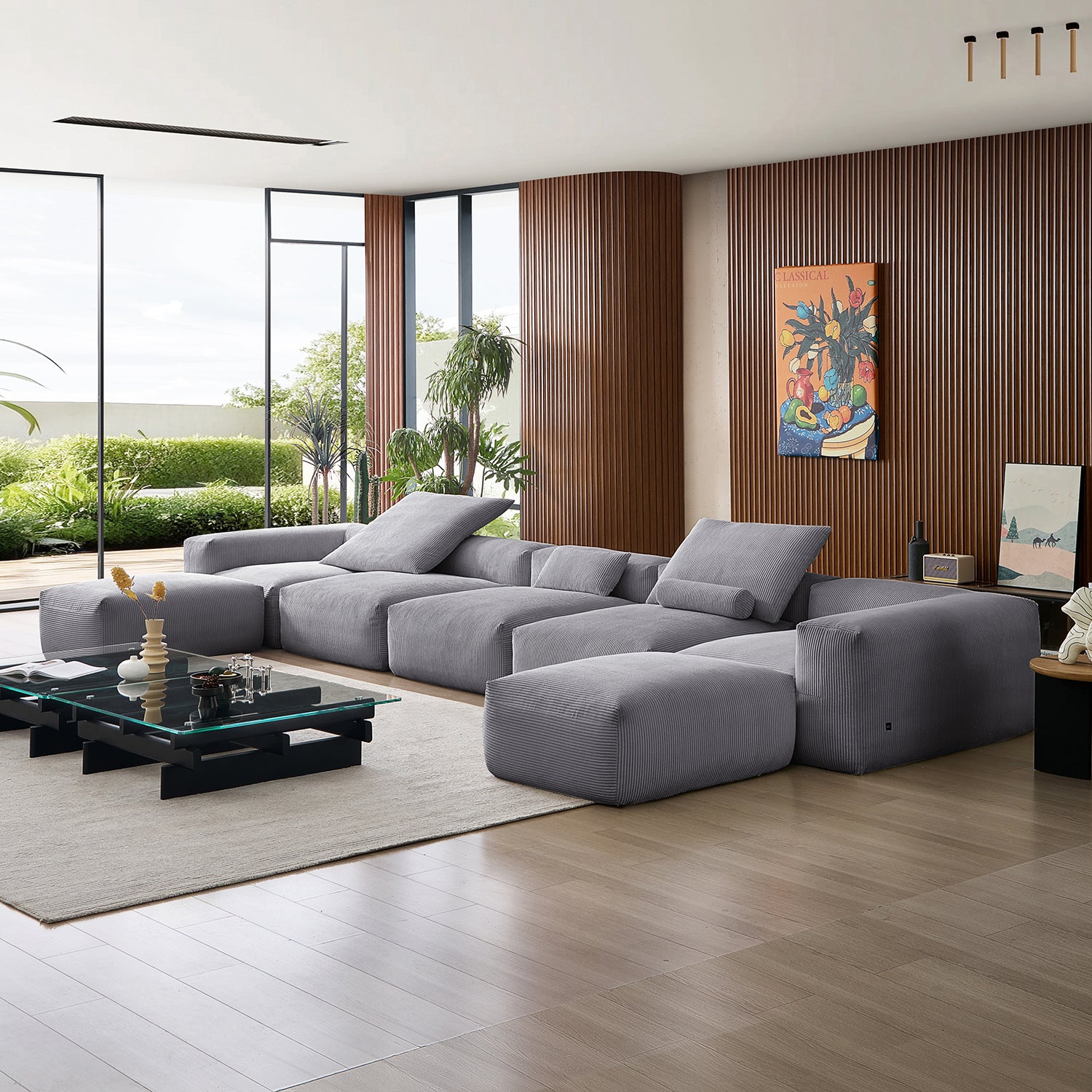 Mellow Extra Deep U Sectional with Ottoman