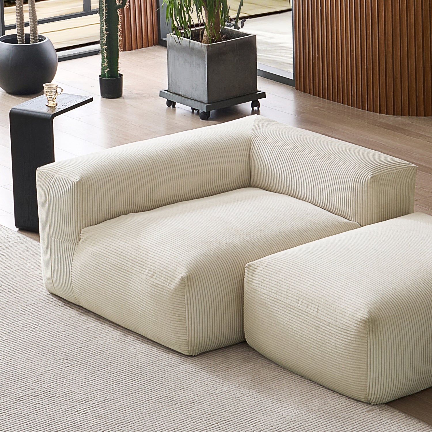 Mellow Half-Closed Sectional with Ottoman