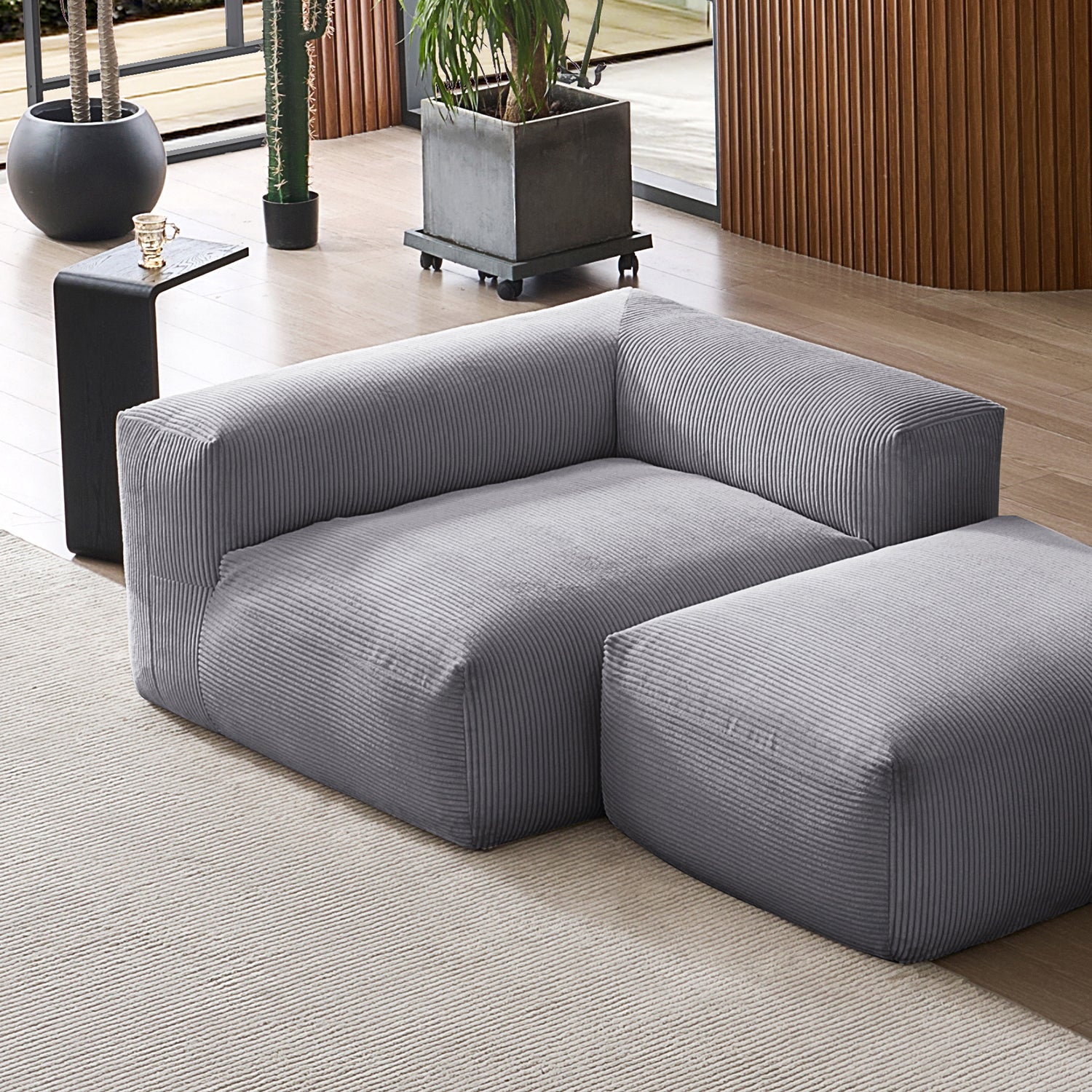 Mellow Half-Closed Sectional with Ottoman