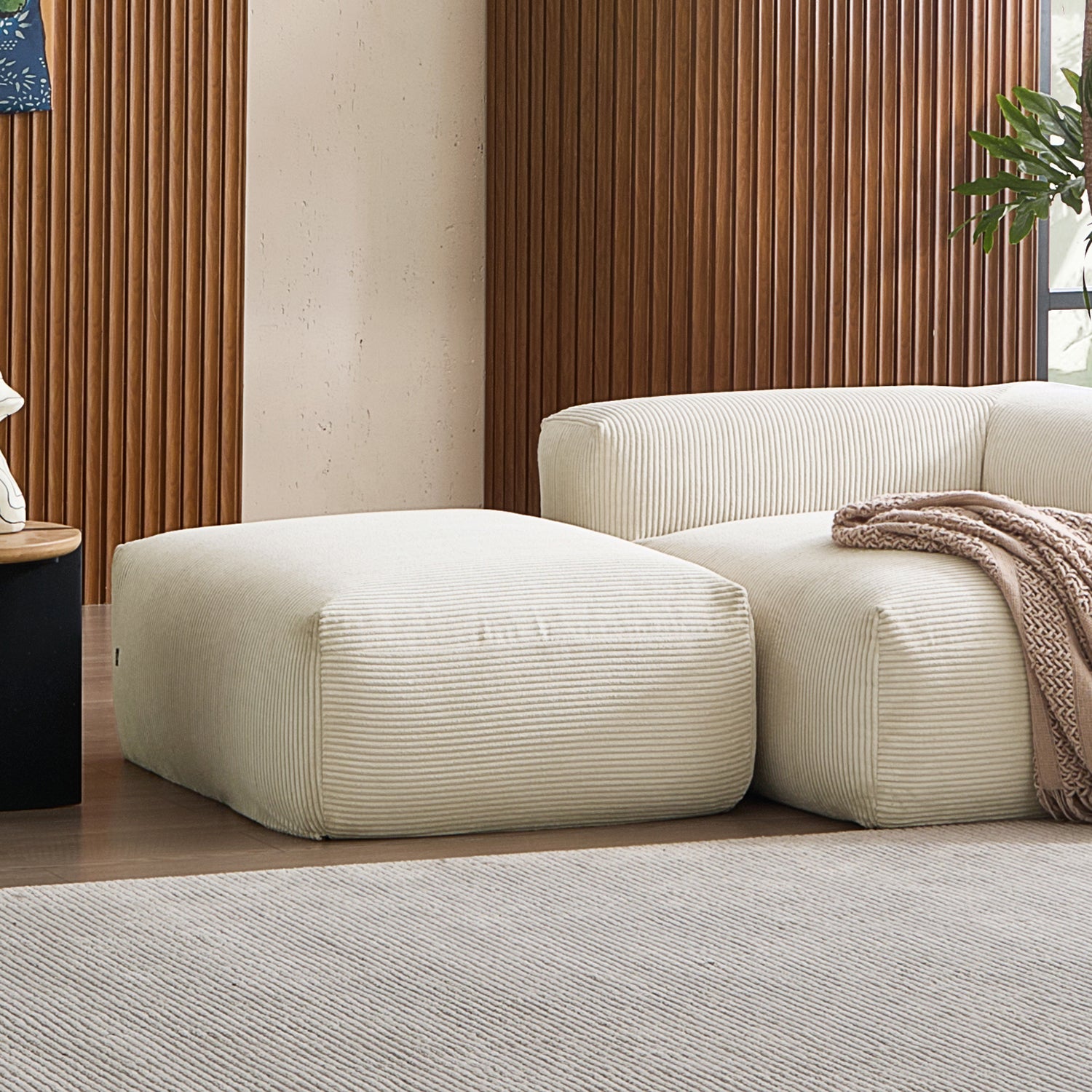 Mellow Half-Closed Sectional with Ottoman