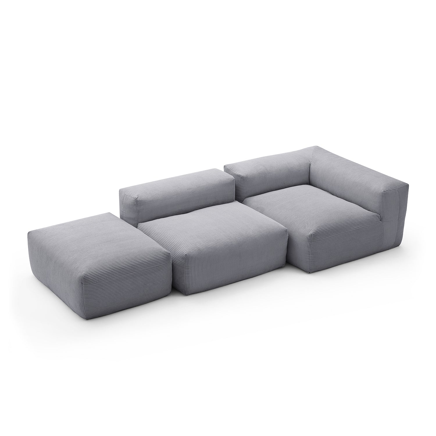 Mellow Half-Closed Sectional with Ottoman
