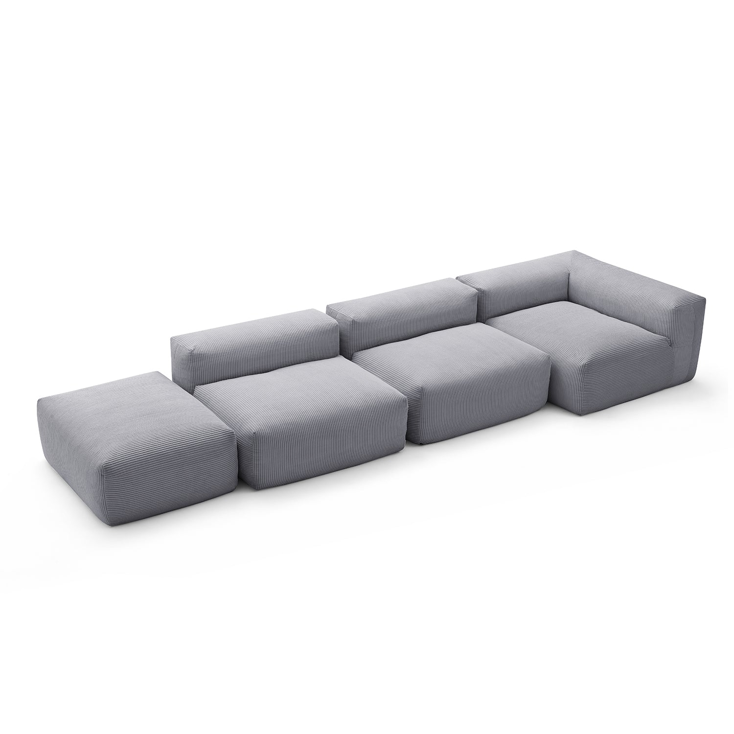 Mellow Half-Closed Sectional with Ottoman
