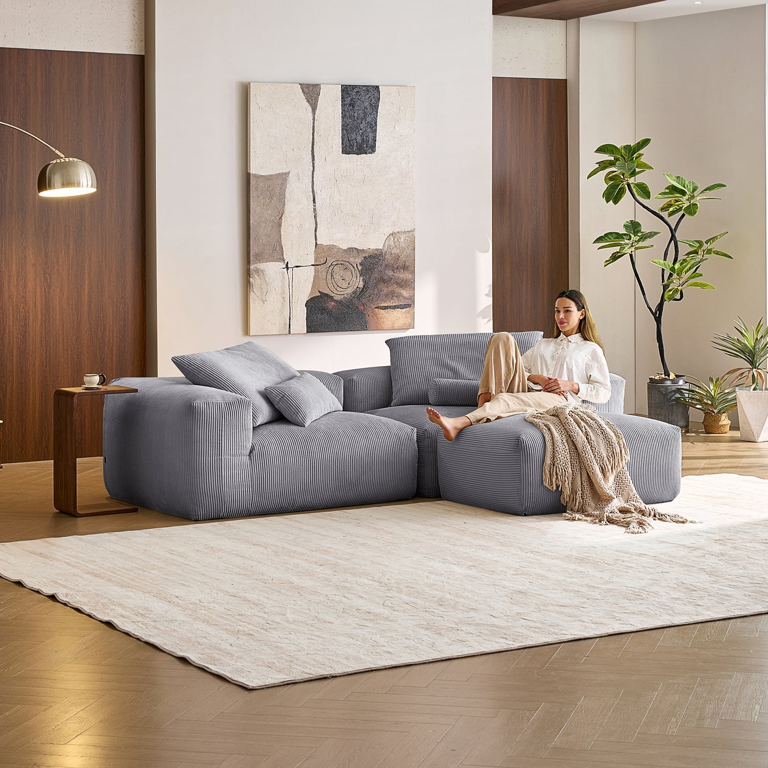Modular Sofa - Mellow Sectional with Ottoman - MC - Mario Capasa