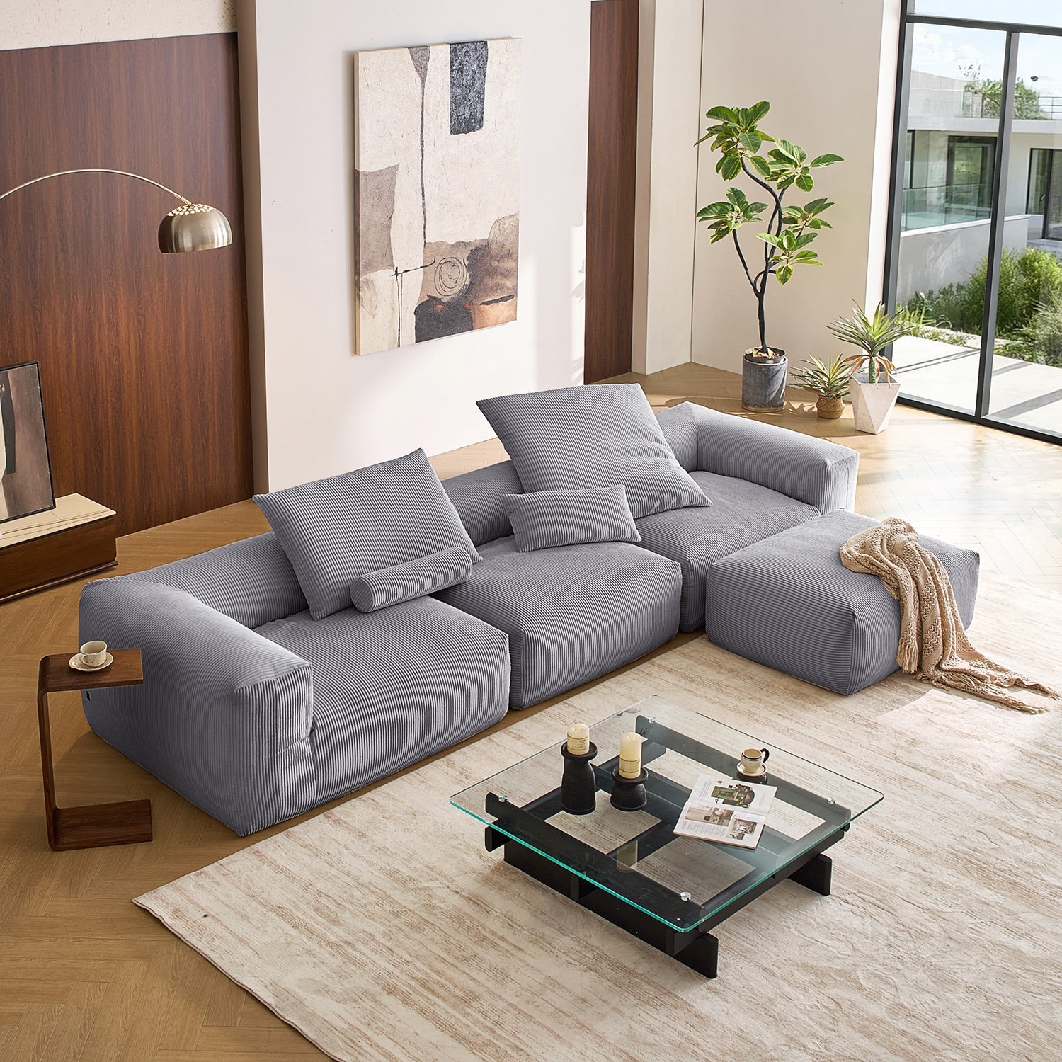 Modular Sofa - Mellow Sectional with Ottoman - MC - Mario Capasa
