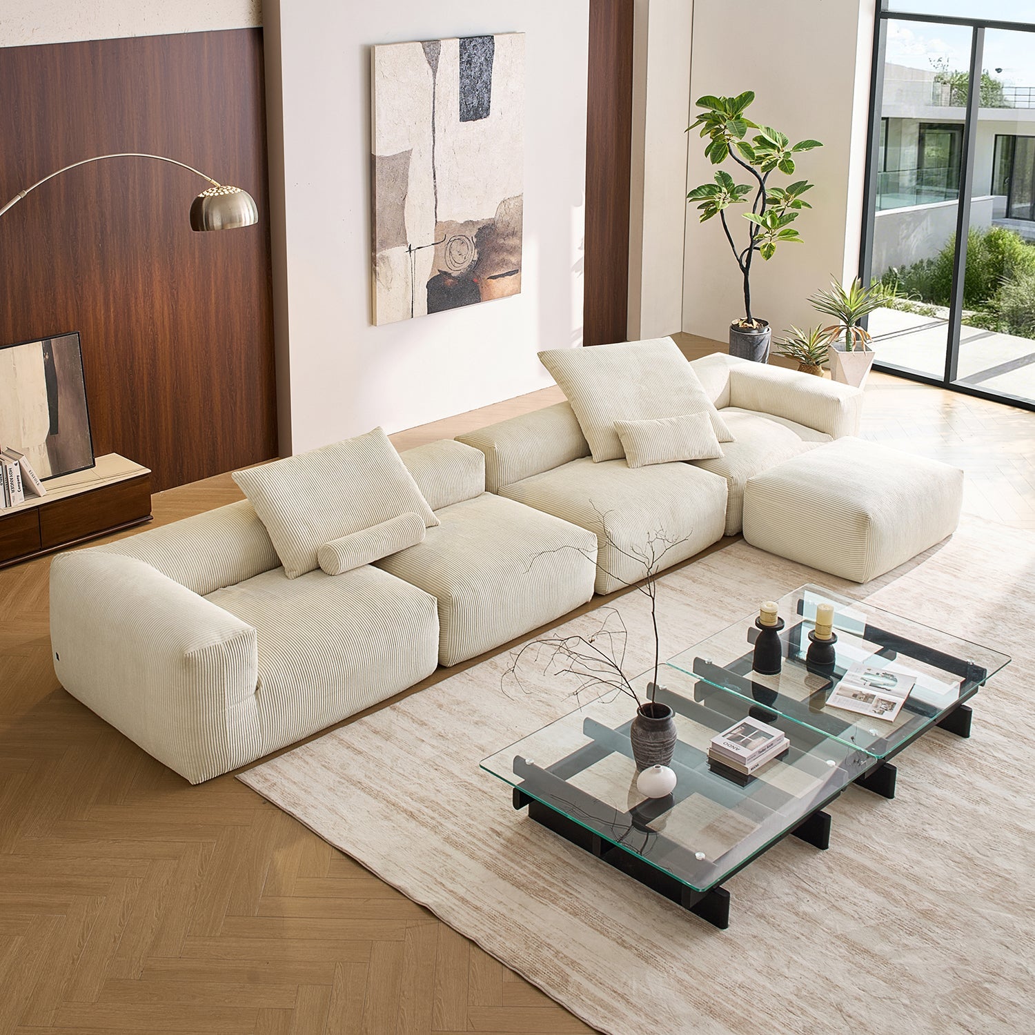 Modular Sofa - Mellow Sectional with Ottoman - MC - Mario Capasa