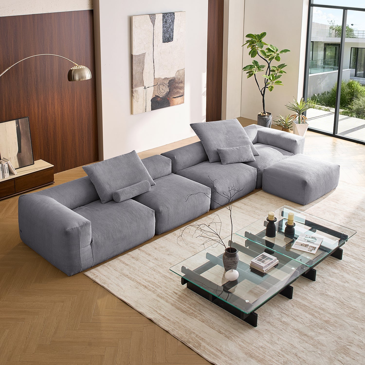 Modular Sofa - Mellow Sectional with Ottoman - MC - Mario Capasa
