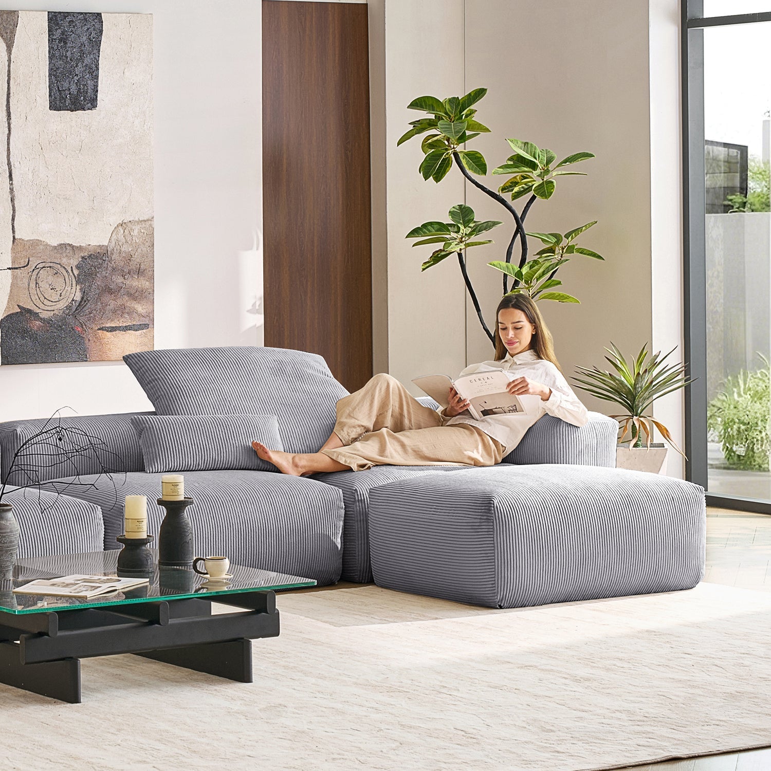 Modular Sofa - Mellow Sectional with Ottoman - MC - Mario Capasa