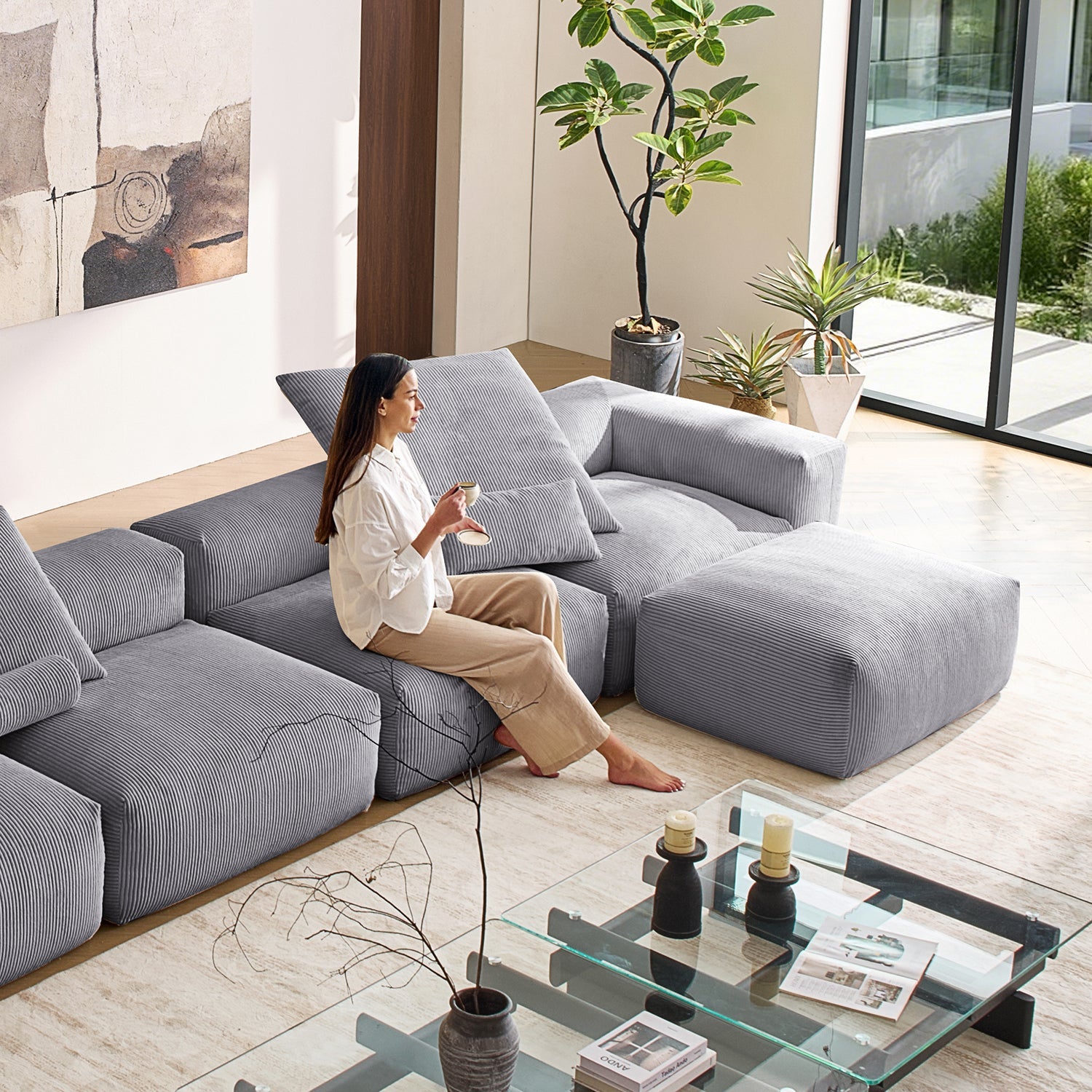 Modular Sofa - Mellow Sectional with Ottoman - MC - Mario Capasa