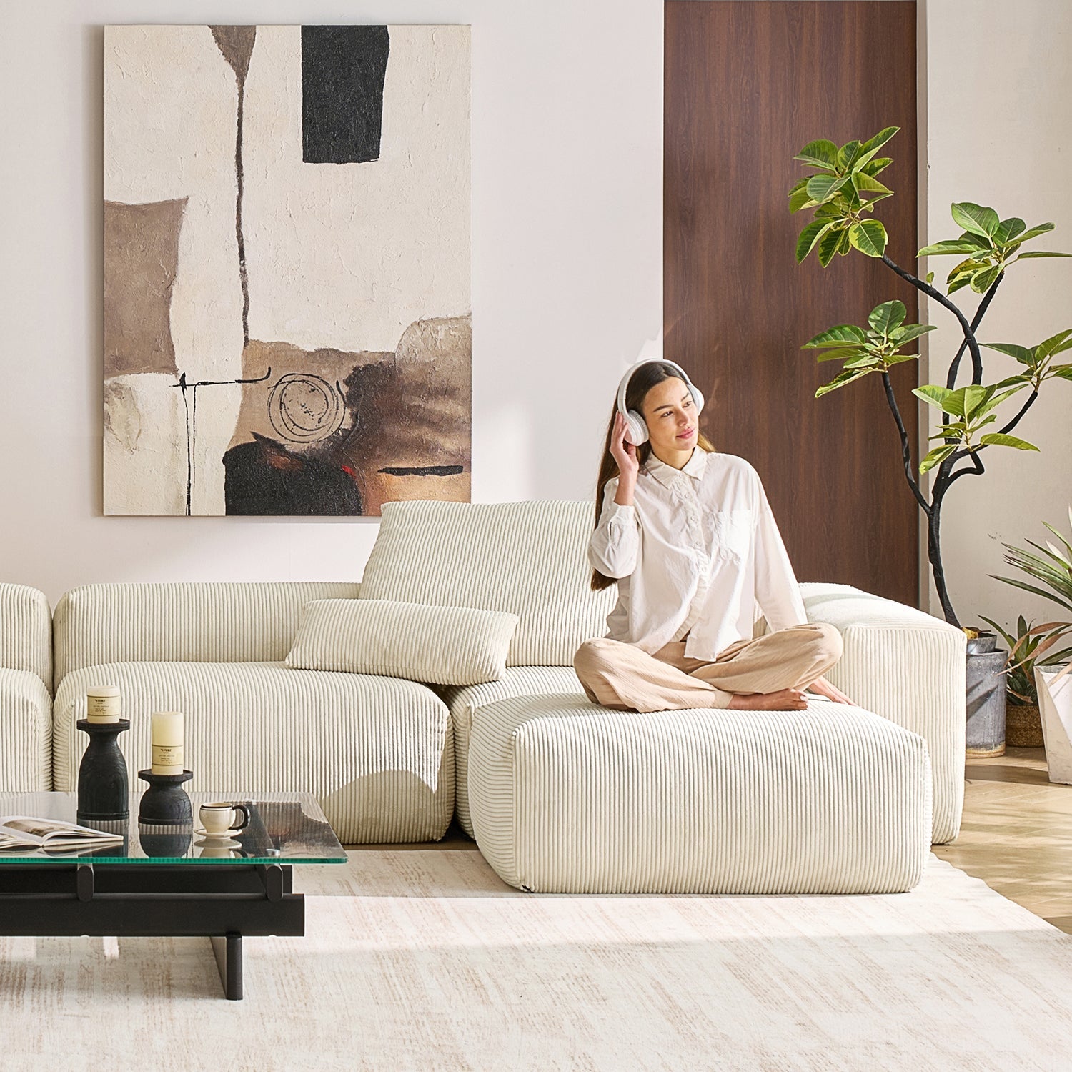 Modular Sofa - Mellow Sectional with Ottoman - MC - Mario Capasa