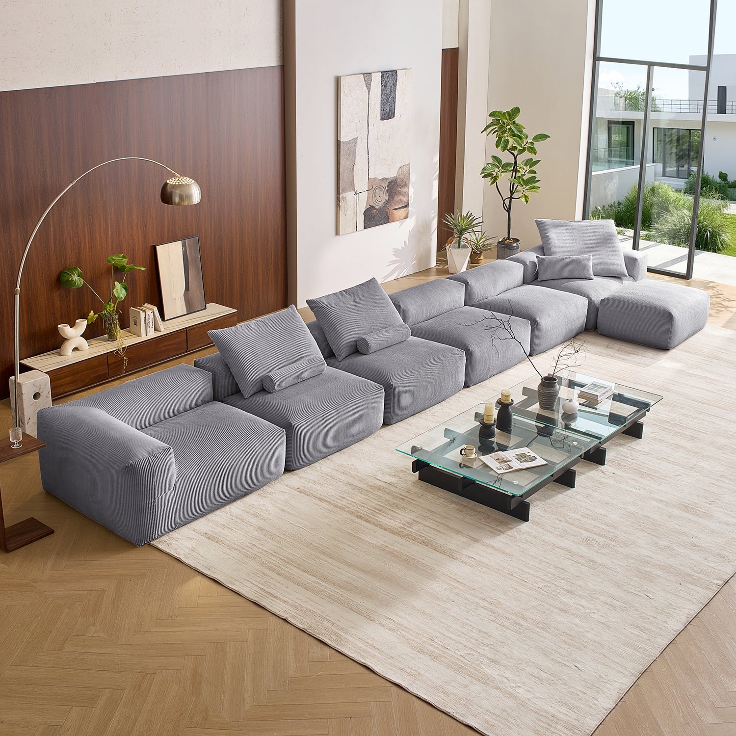 Modular Sofa - Mellow Sectional with Ottoman - MC - Mario Capasa