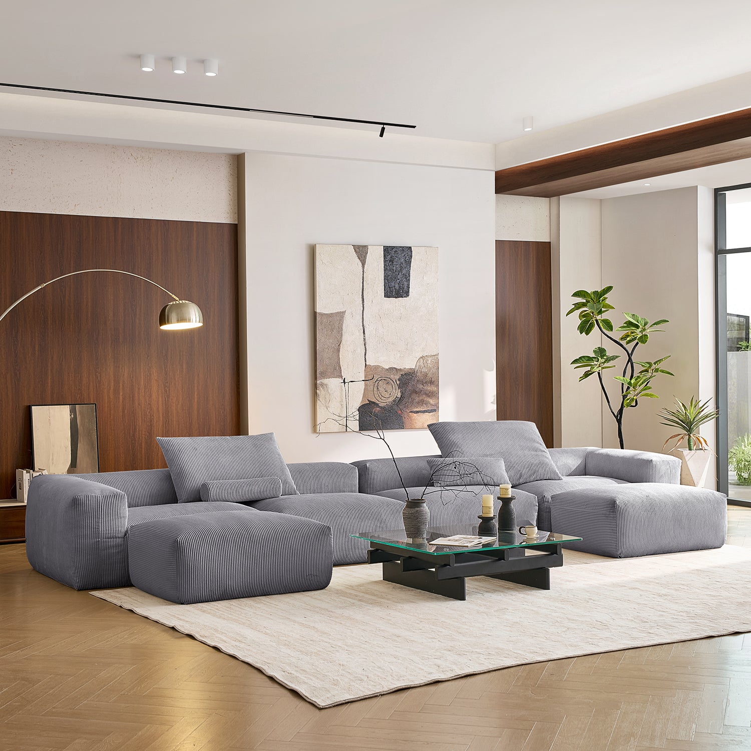 Mellow U Sectional with Ottoman