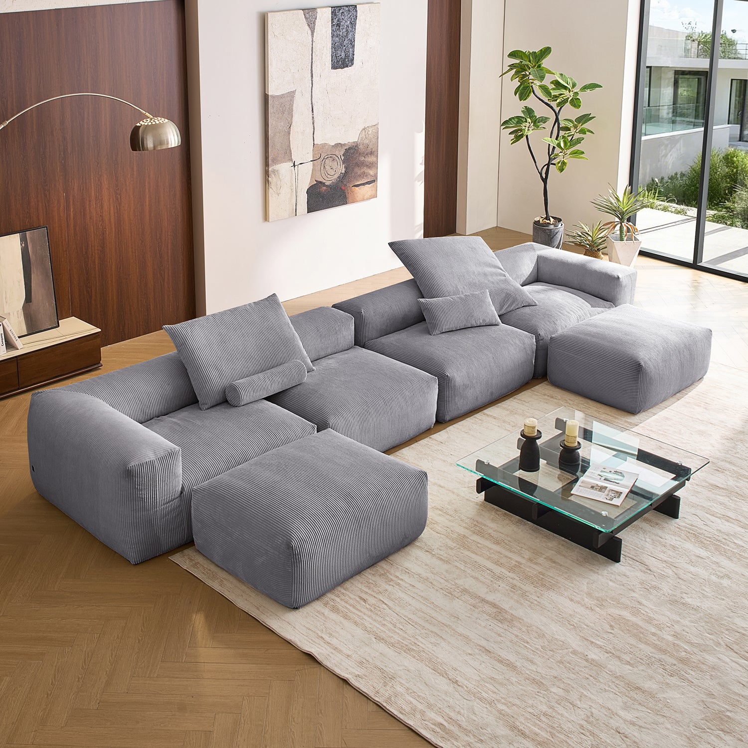 Mellow U Sectional with Ottoman
