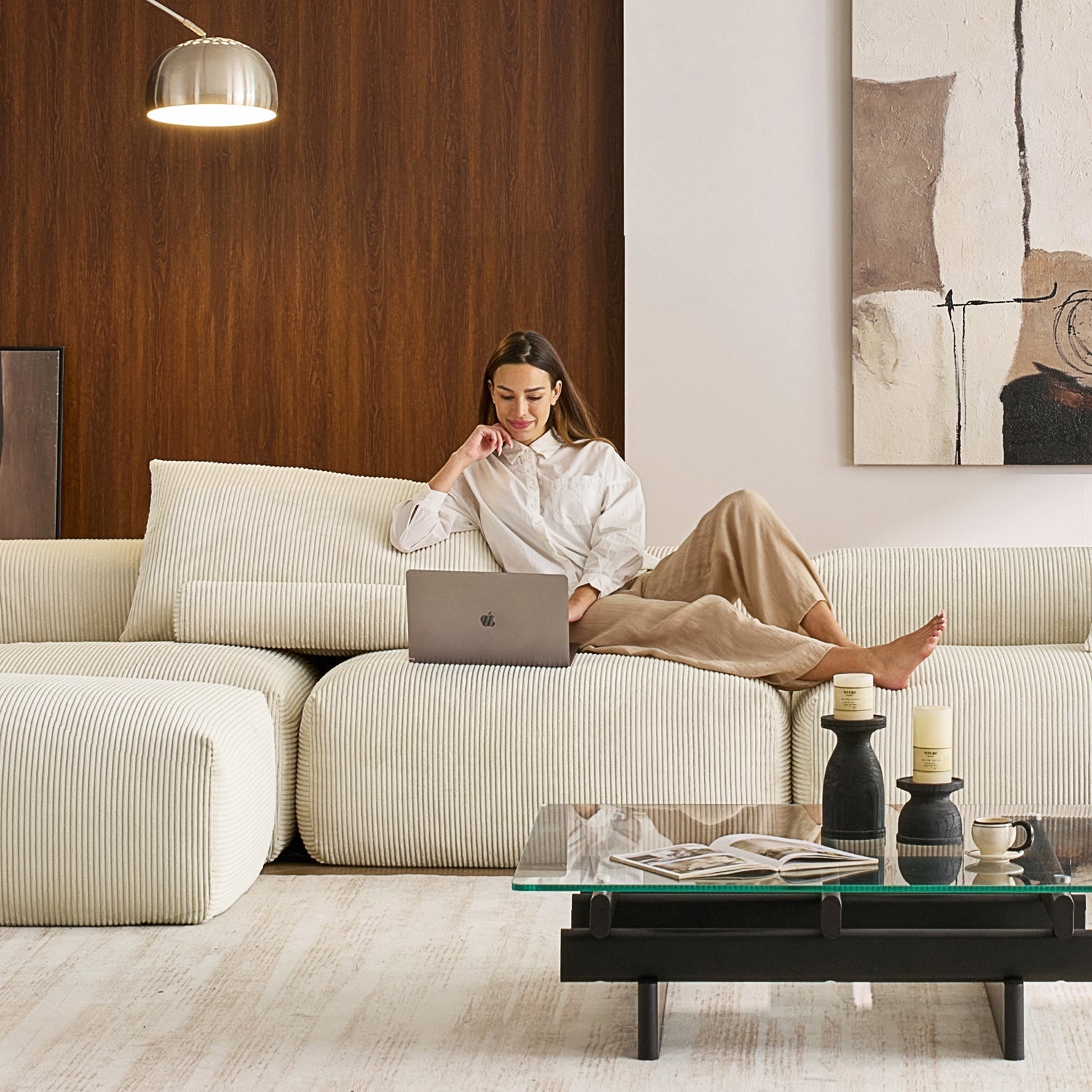 Modular Sofa - Mellow U Sectional with Ottoman - MC - Mario Capasa