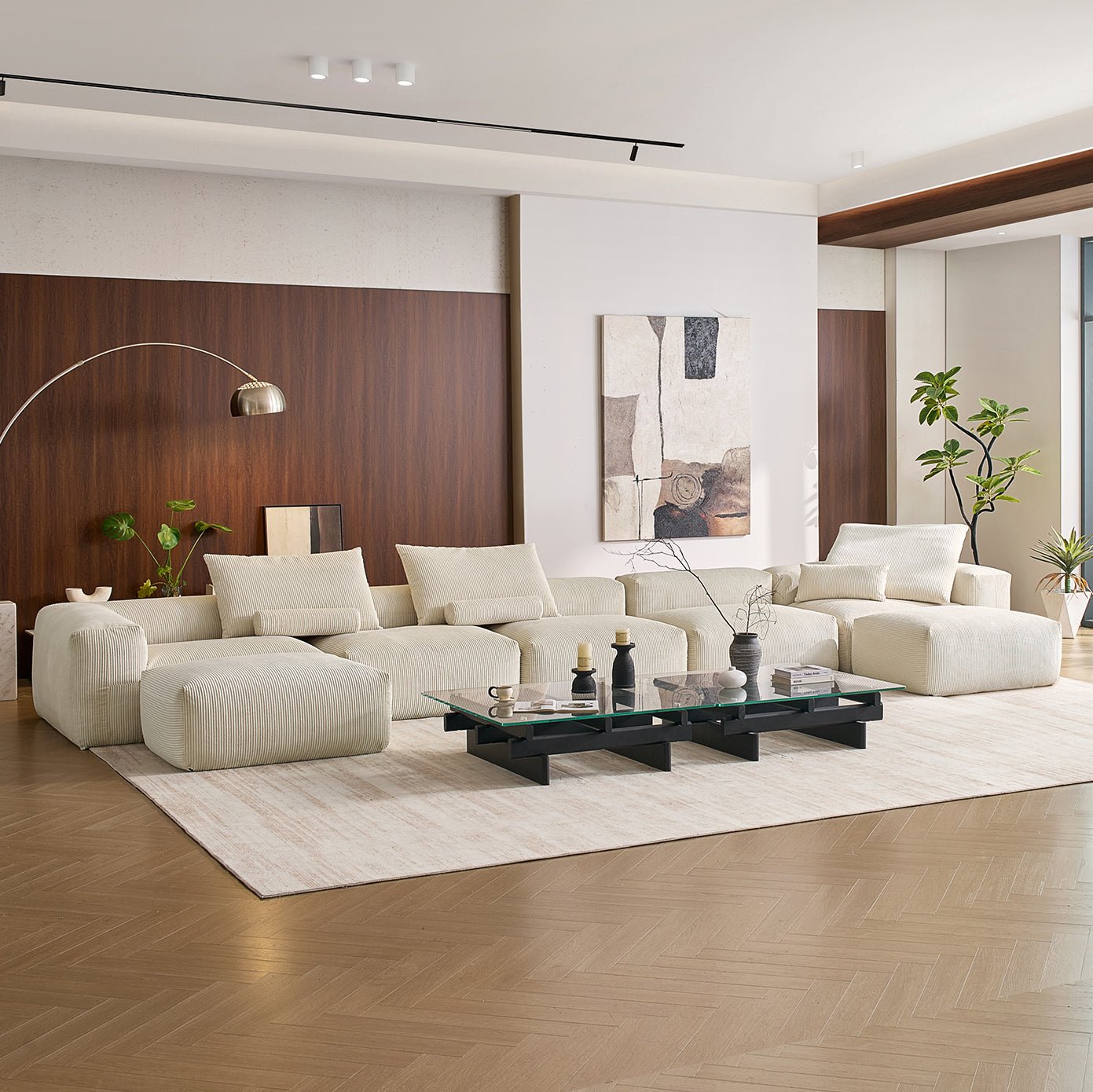 Modular Sofa - Mellow U Sectional with Ottoman - MC - Mario Capasa