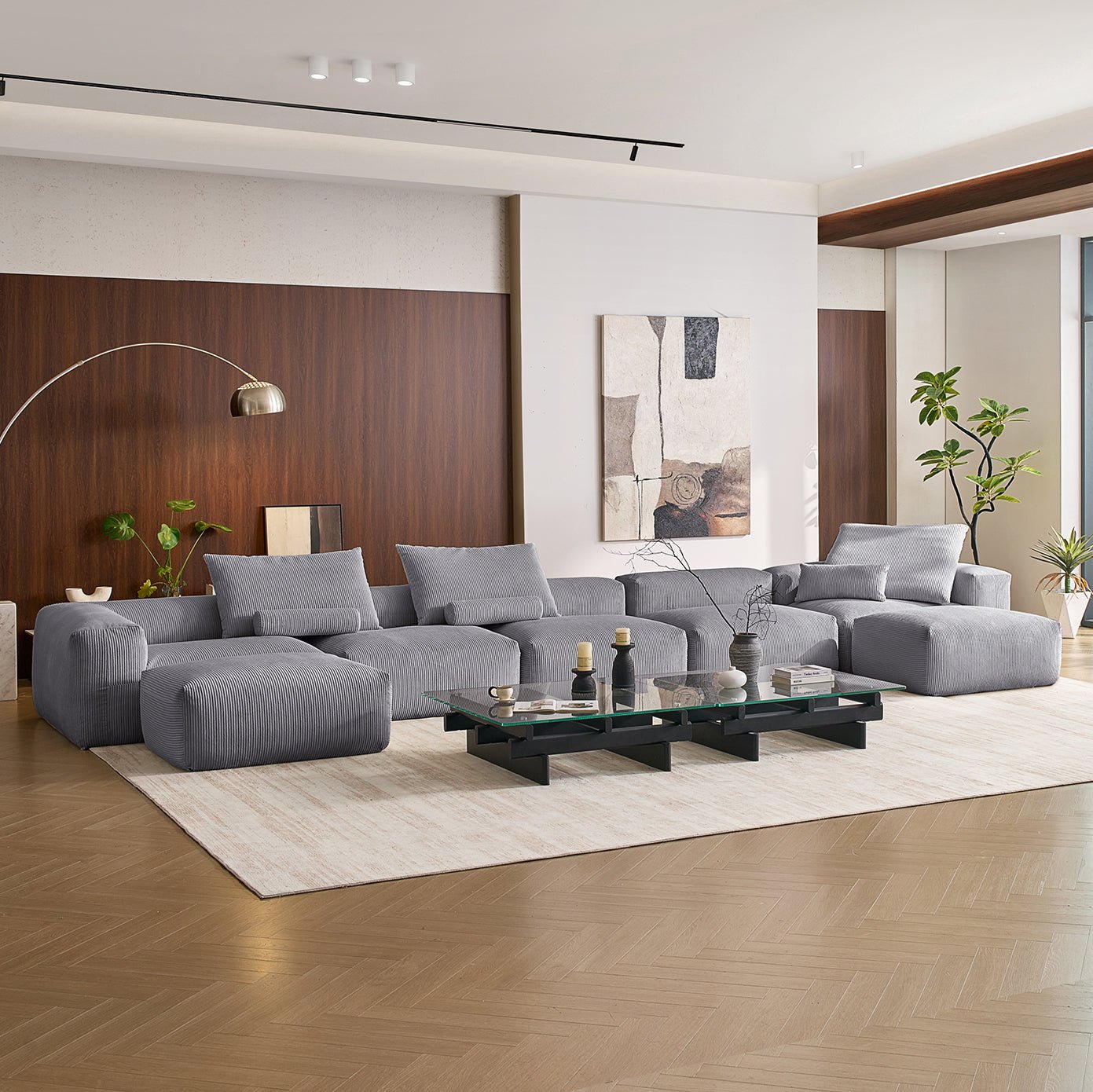 Modular Sofa - Mellow U Sectional with Ottoman - MC - Mario Capasa