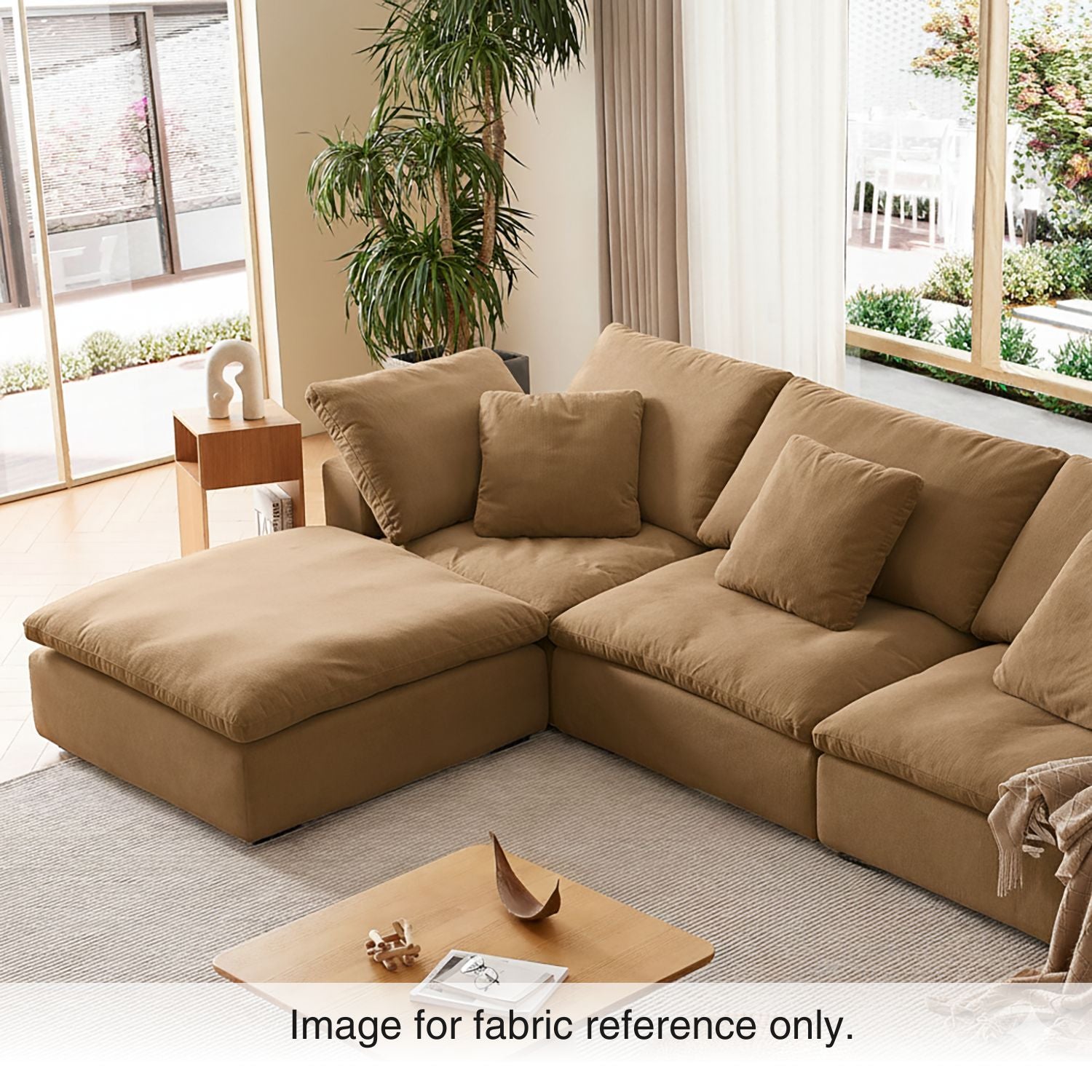 Brown velvet modular sofa with espresso-toned upholstery and modern low-profile design, part of the Tivoli modular living room furniture collection by Mario Capasa.