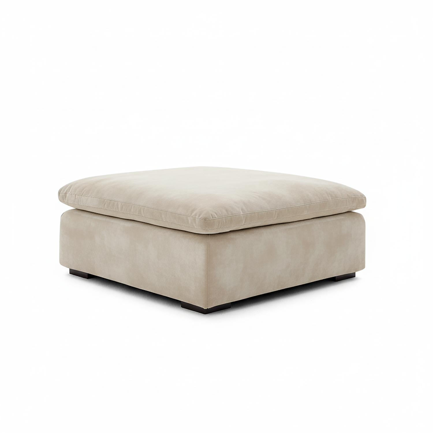 Beige ottoman on a white background
