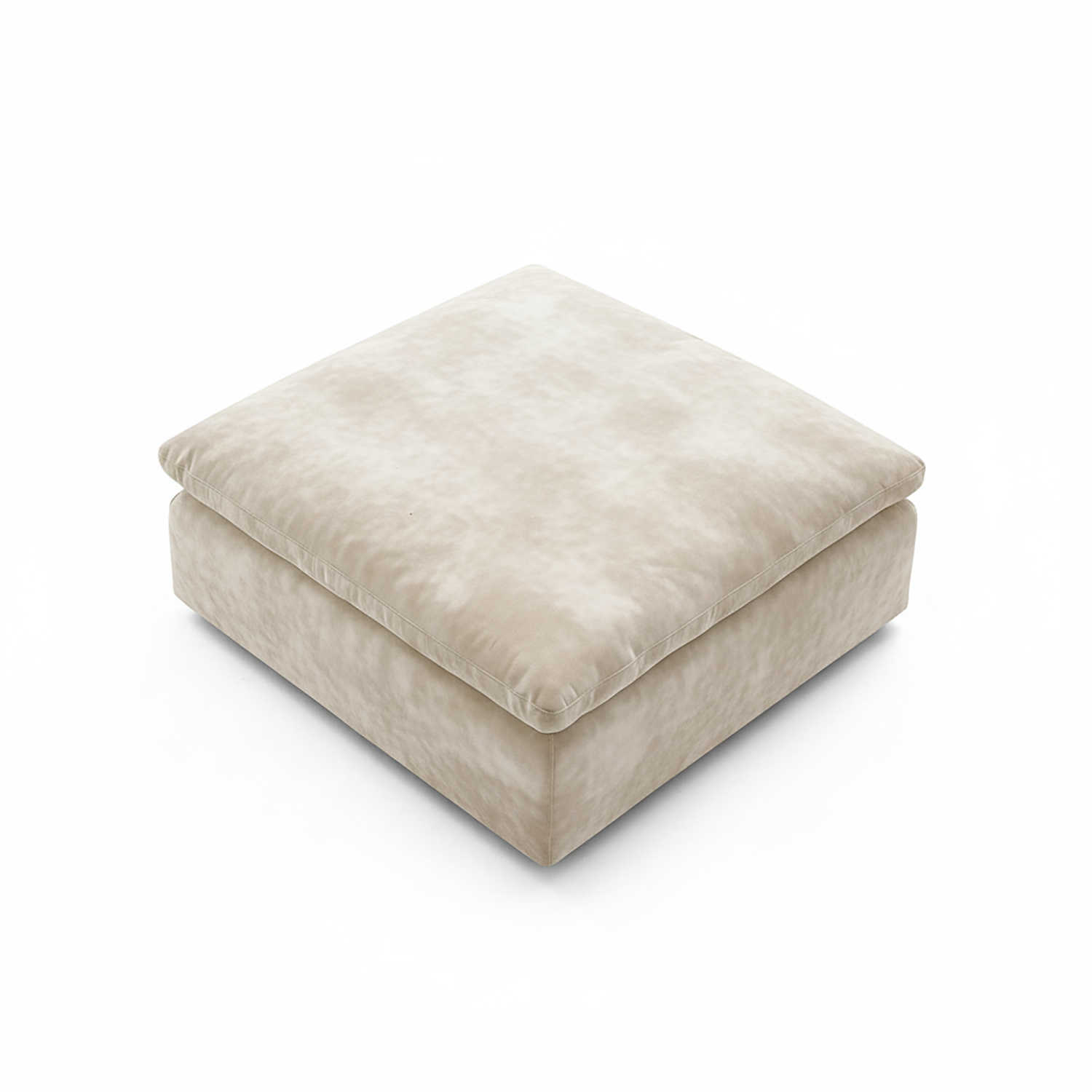 Beige ottoman on a white background