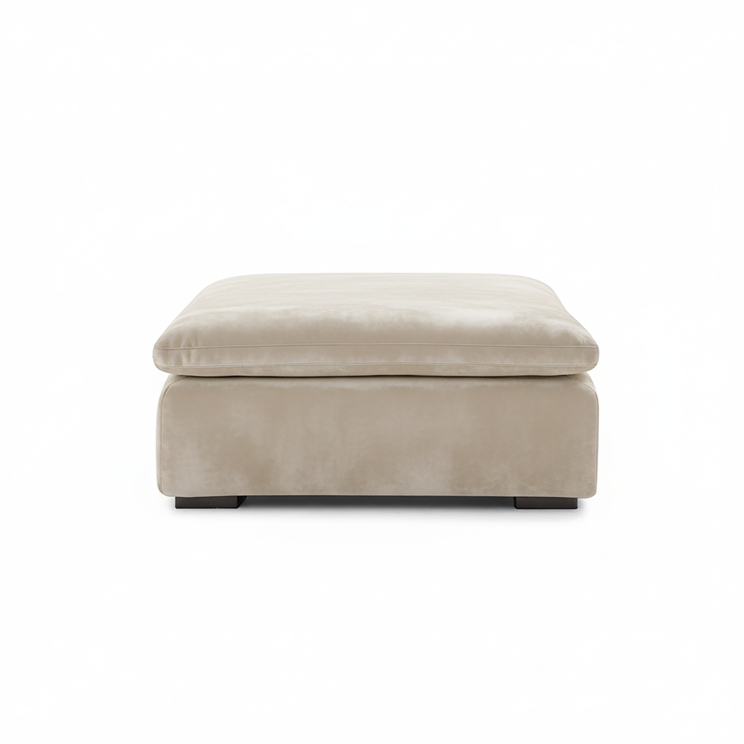 Beige ottoman on a white background