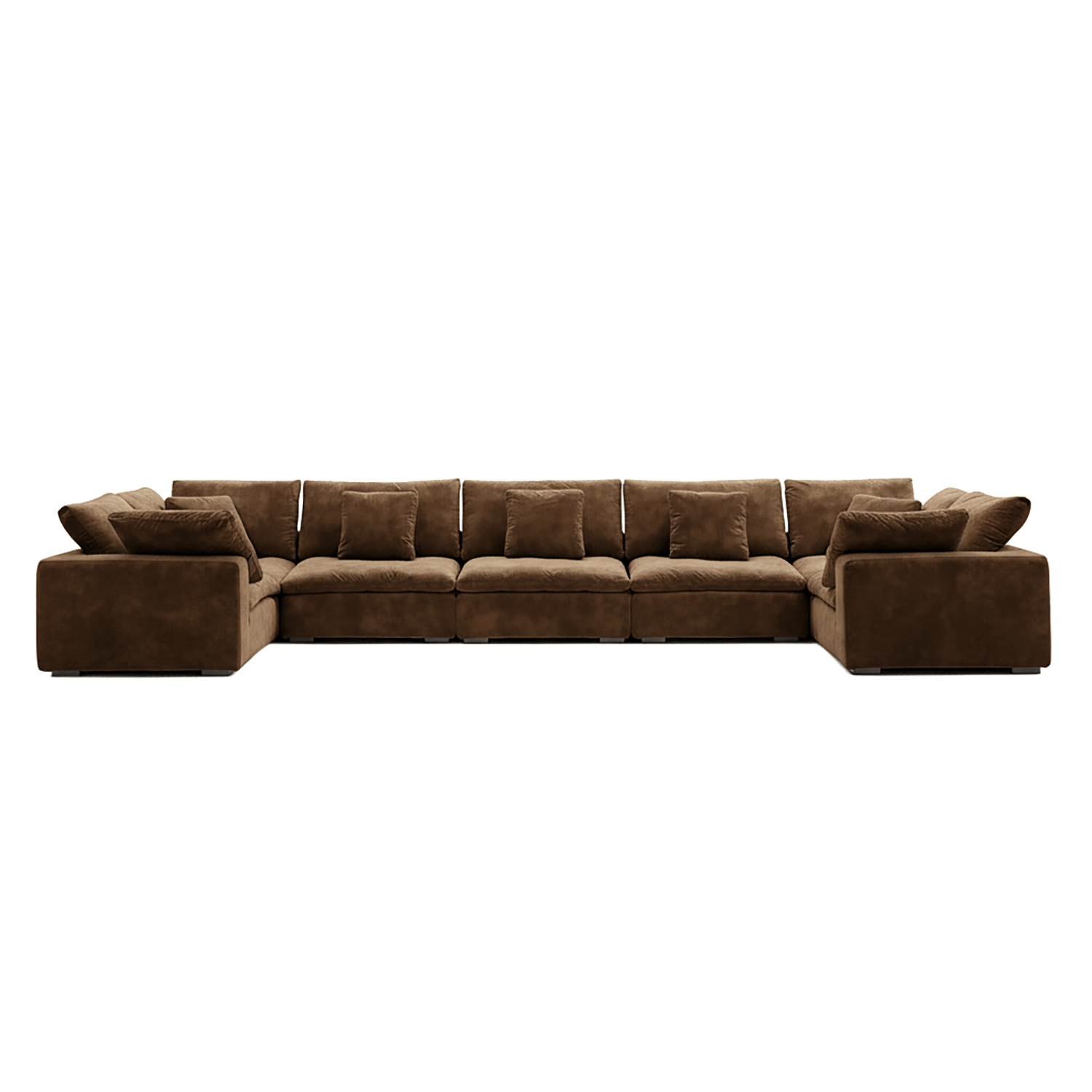 Soft velvet settee in chocolate brown tone, ideal for modern living room furniture.