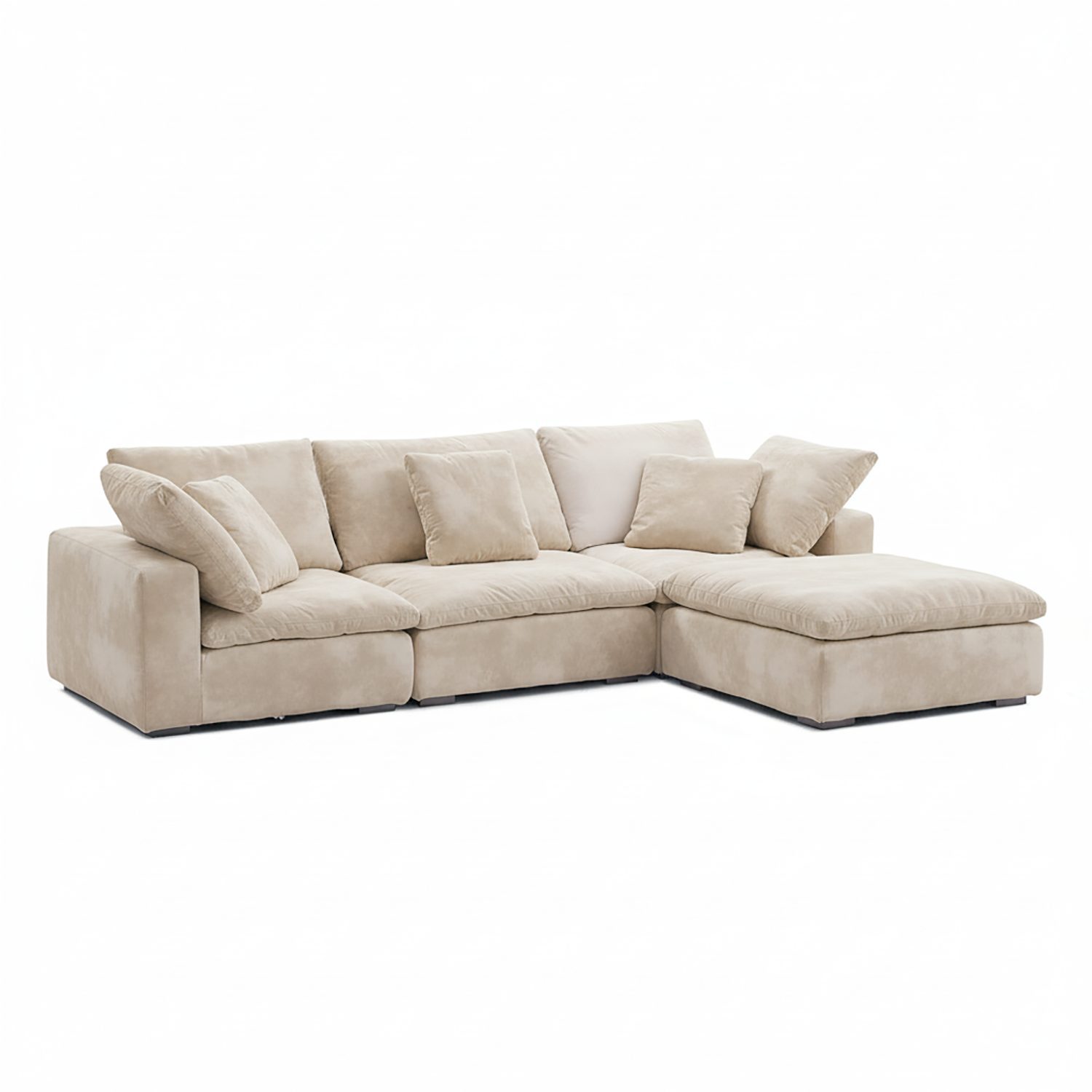 Sofa with chaise lounge by Mario Capasa, combining sculptural form with deep seating for curated living room sets.
