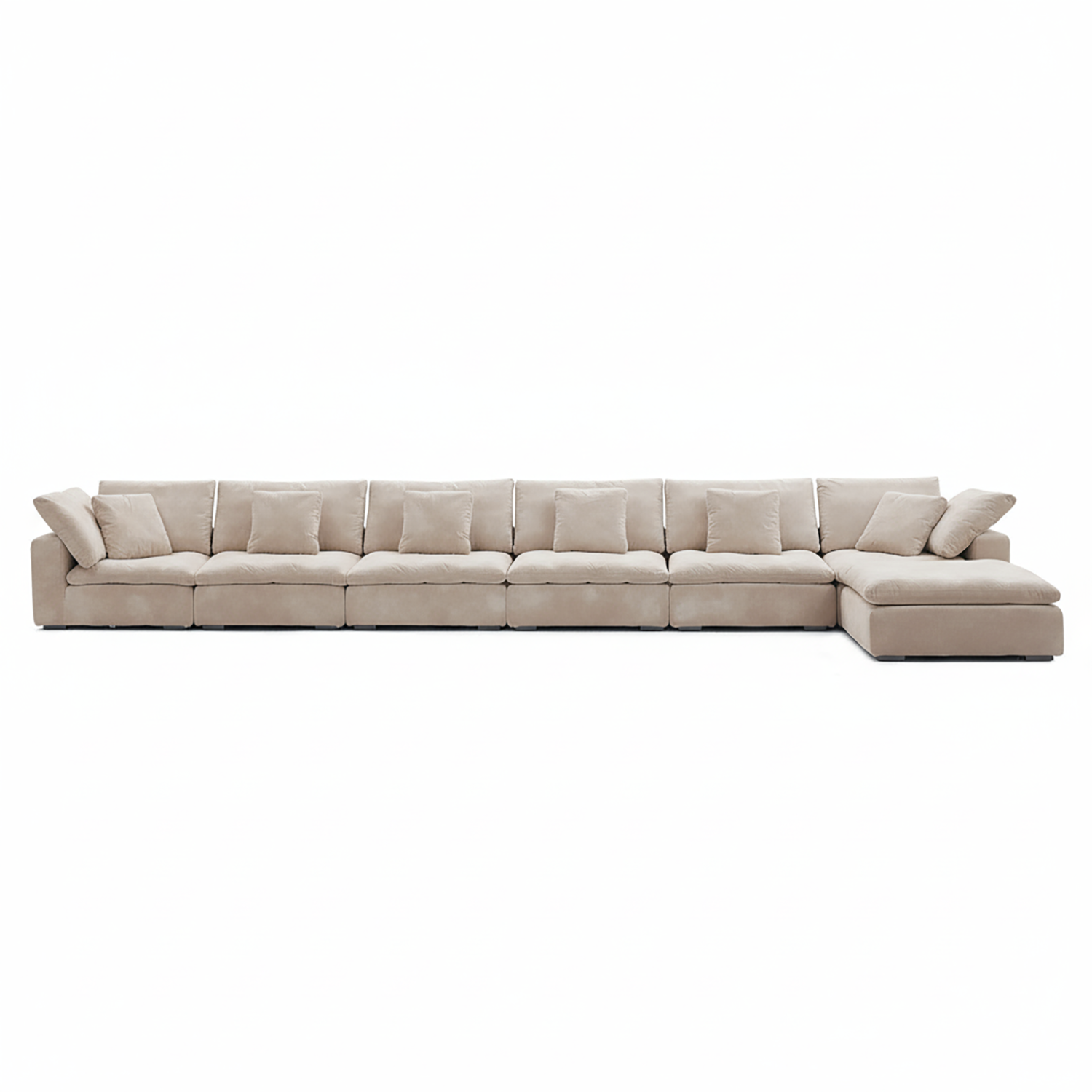 Large Sofa with chaise lounge by Mario Capasa, combining sculptural form with deep seating for curated living room sets.