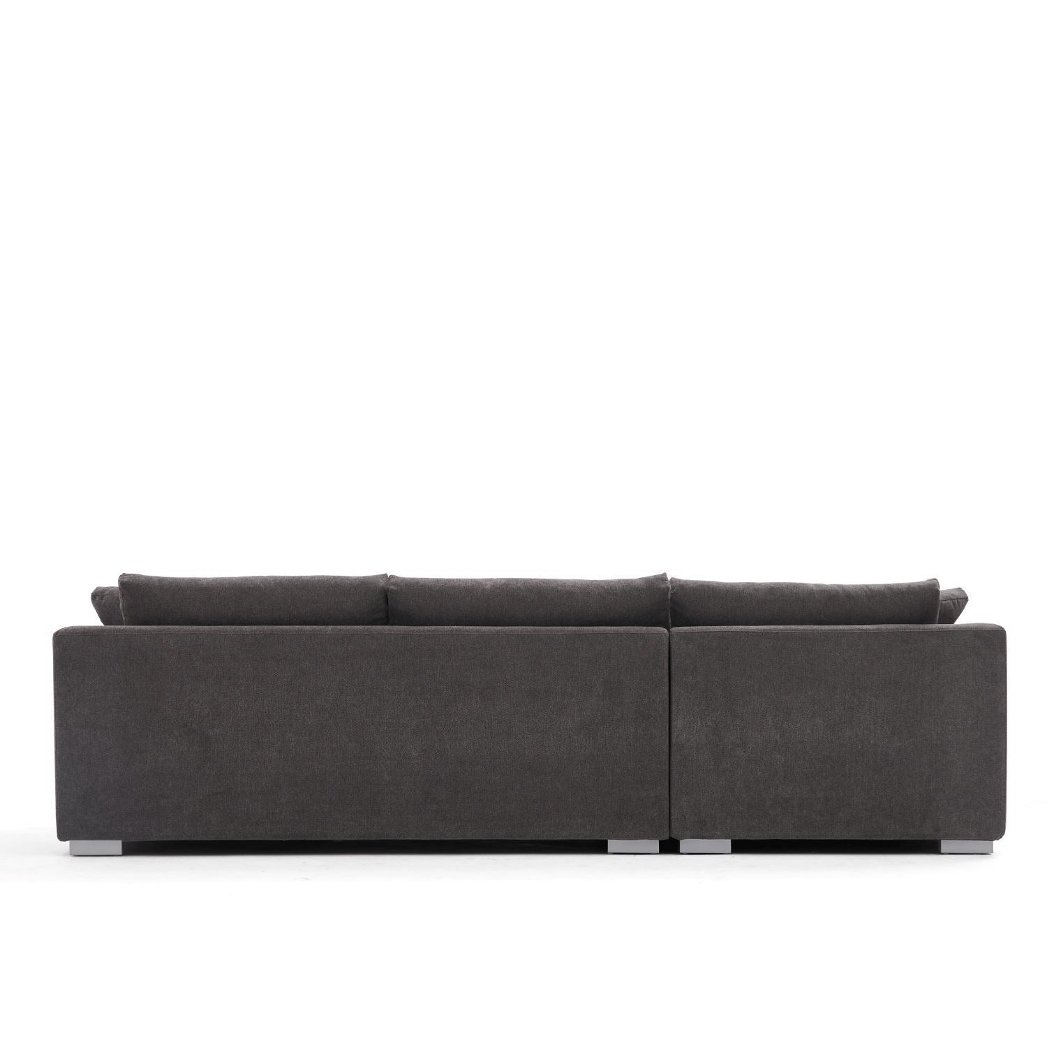 Feathers Sectional Sofa Mario Capasa Grey 88 inch Facing Right