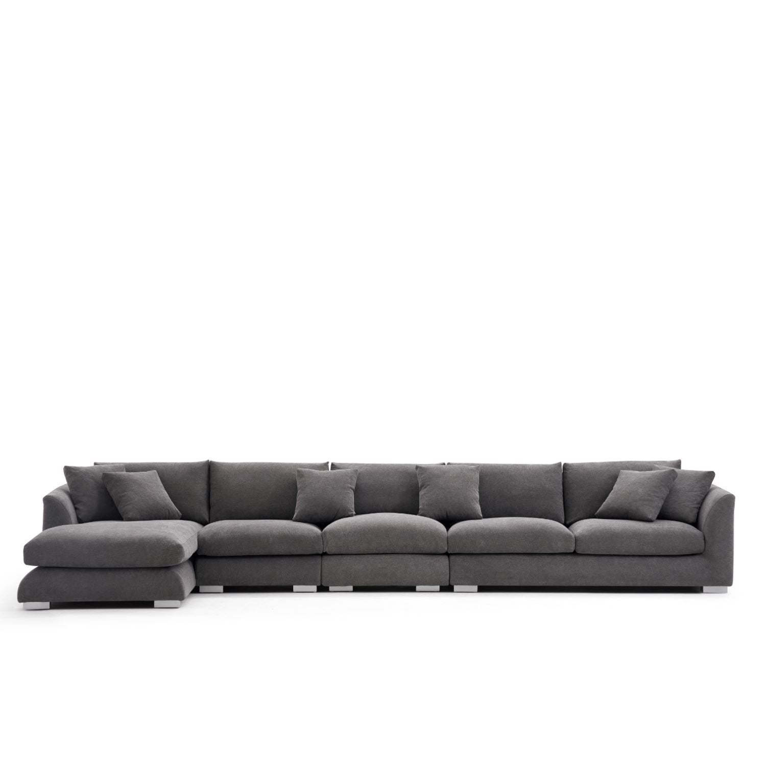 Feathers Sectional Sofa Mario Capasa Grey 170 inch Facing Left