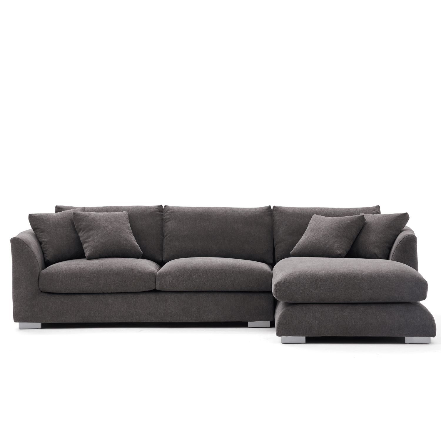 Feathers Sectional Sofa Mario Capasa Grey 88 inch Facing Right