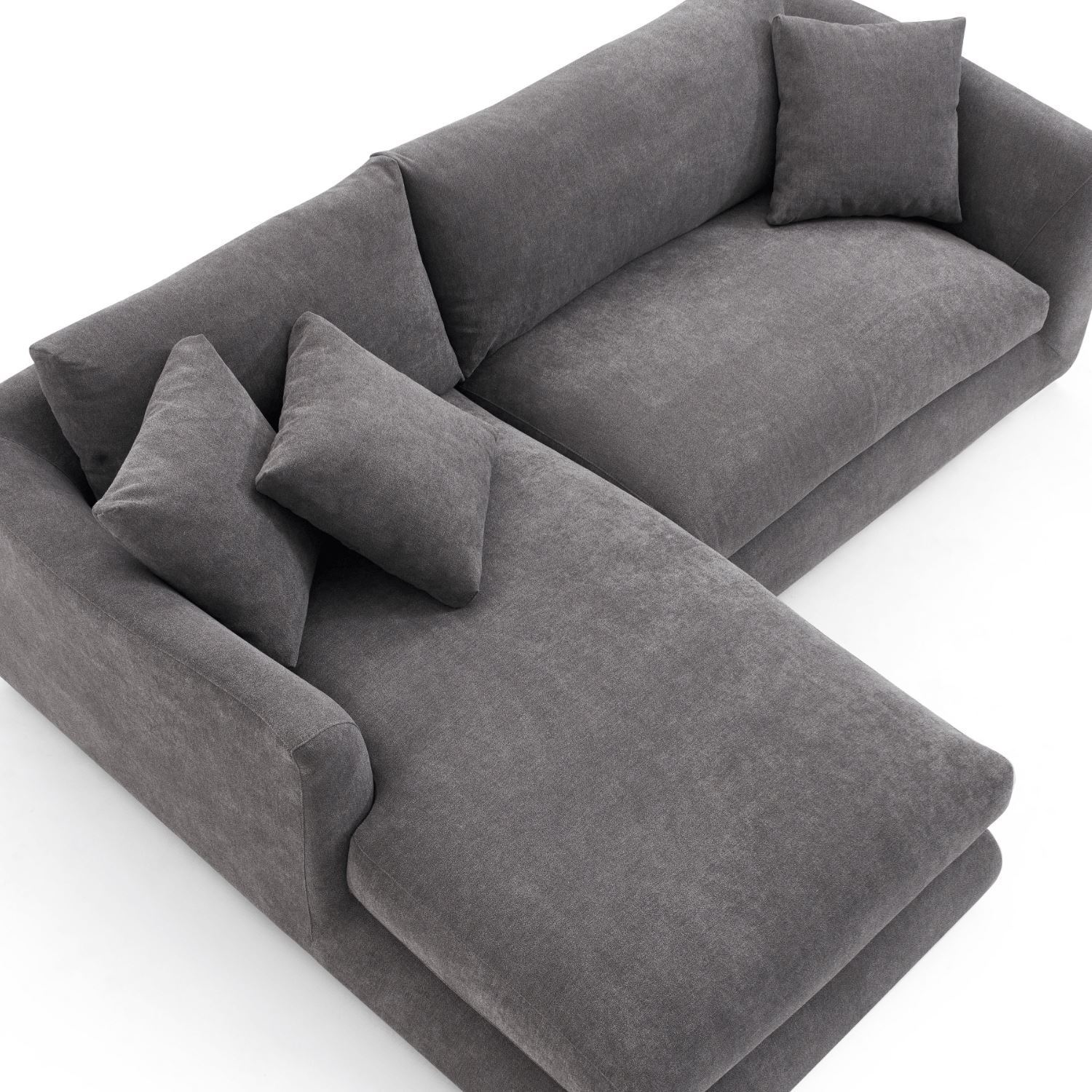 Feathers Sectional Sofa Mario Capasa Grey 88 inch Facing Left