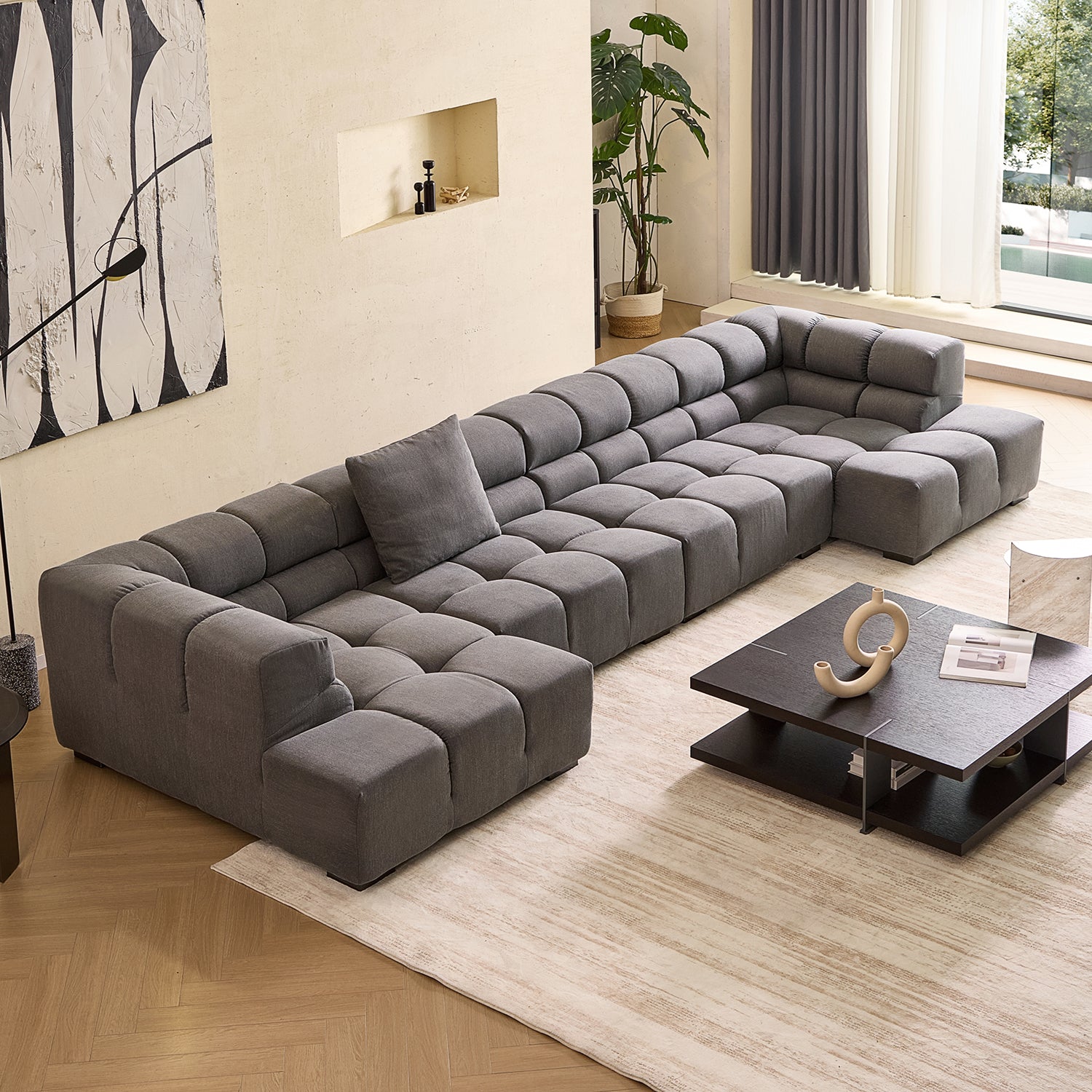 Amora U Sectional High Arm