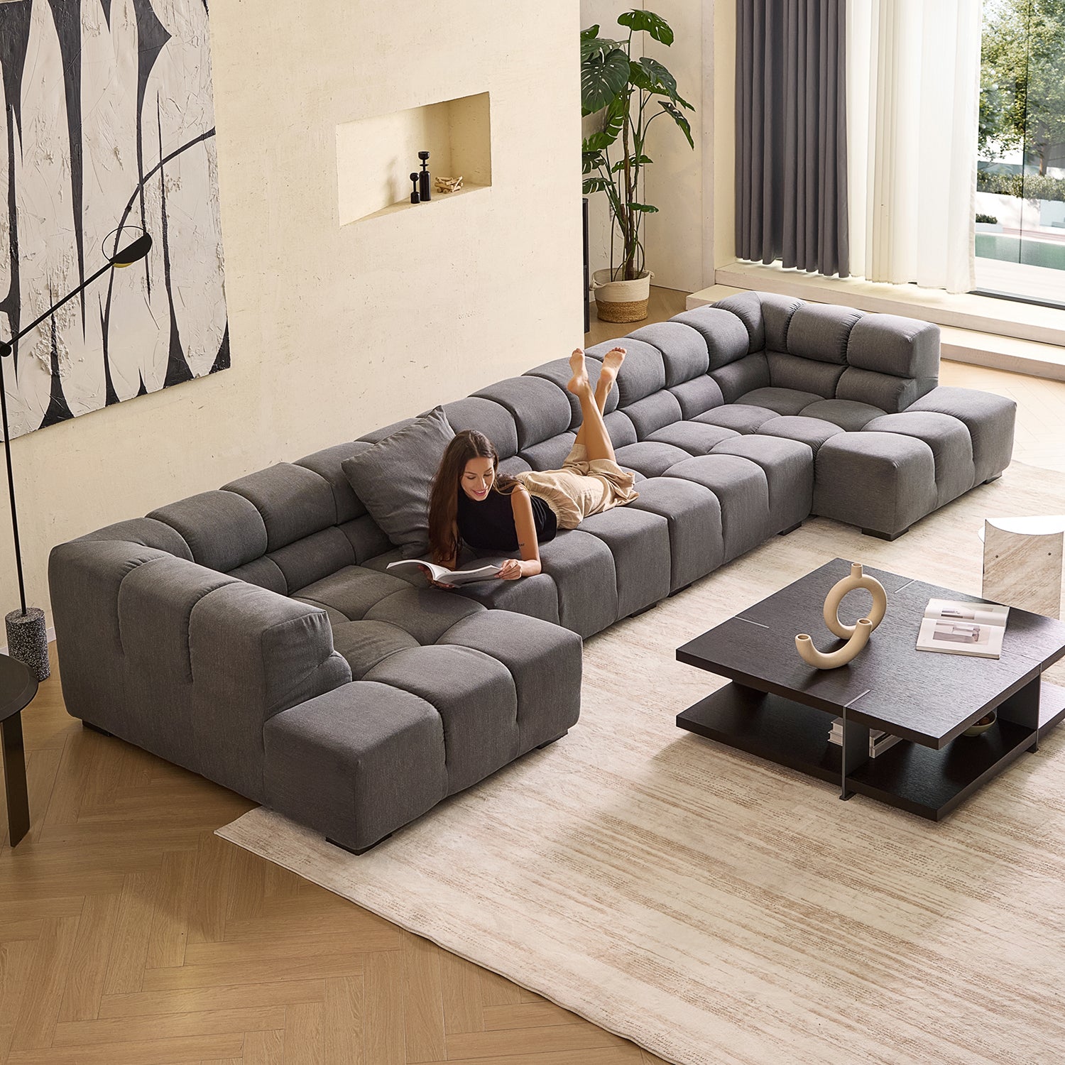 Amora U Sectional High Arm